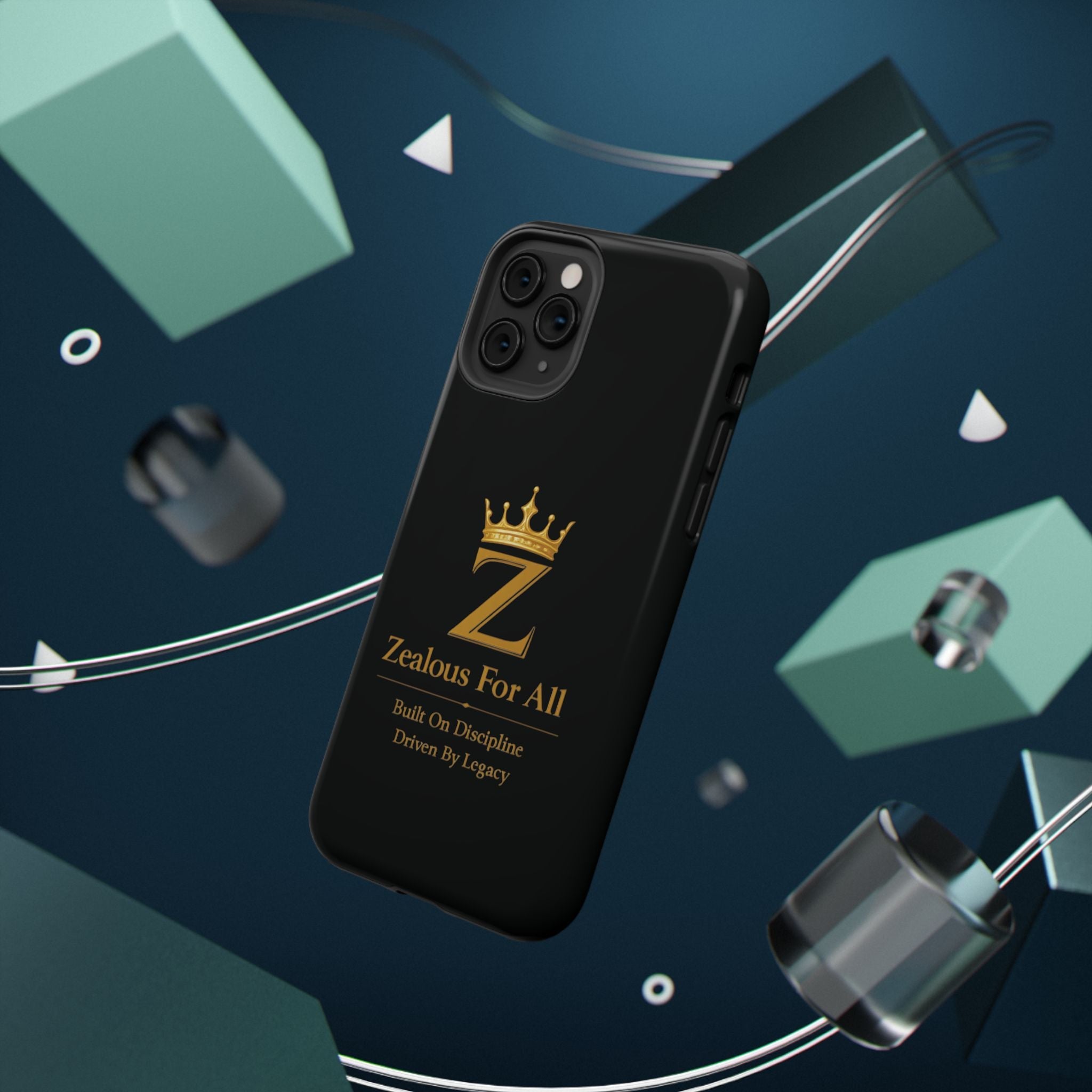 Phone Case — "Zealous For All" Gold Crown Impact-Resistant Case Printify