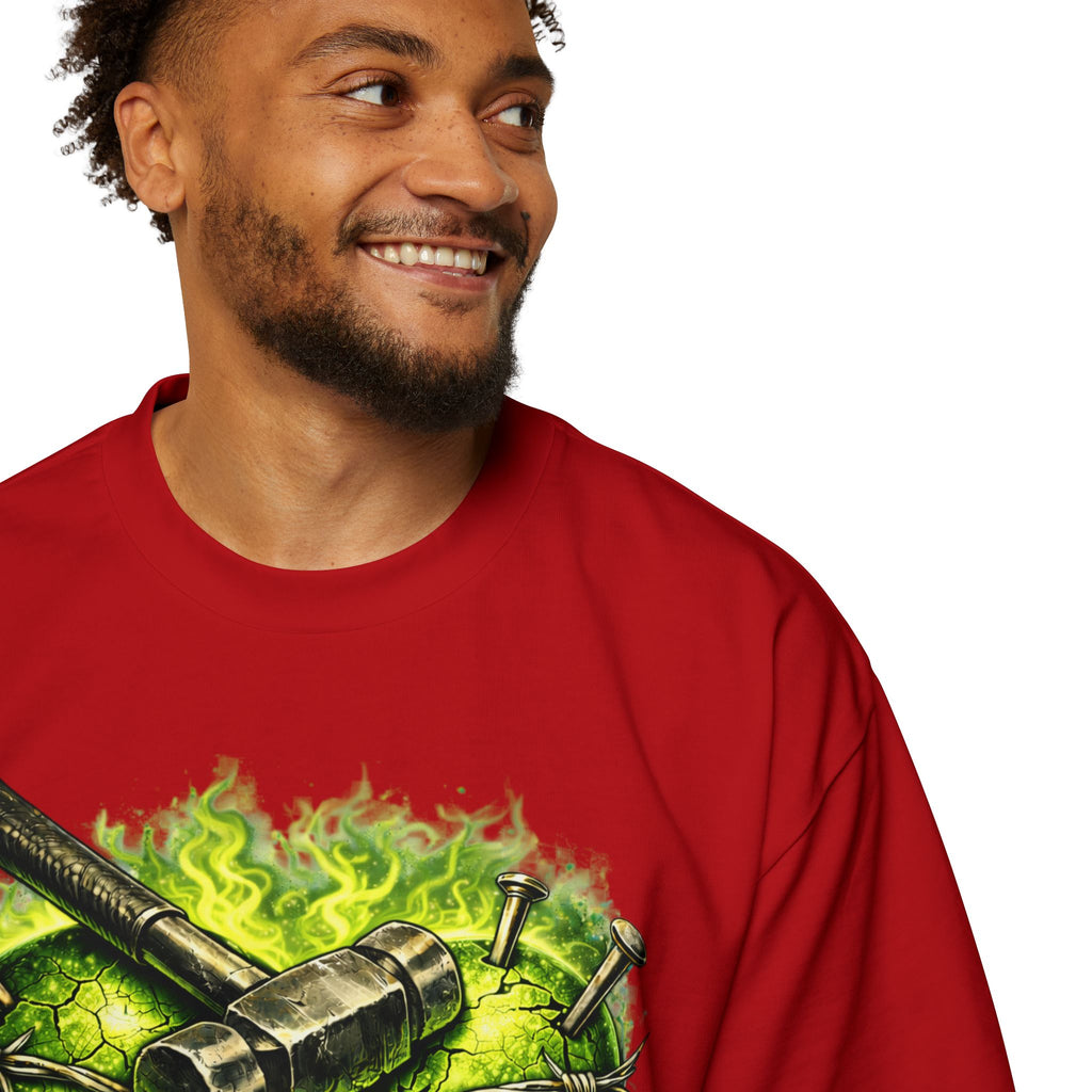 Oversized Discipline Over Emotions Graphic Tee (Green Heart) Printify