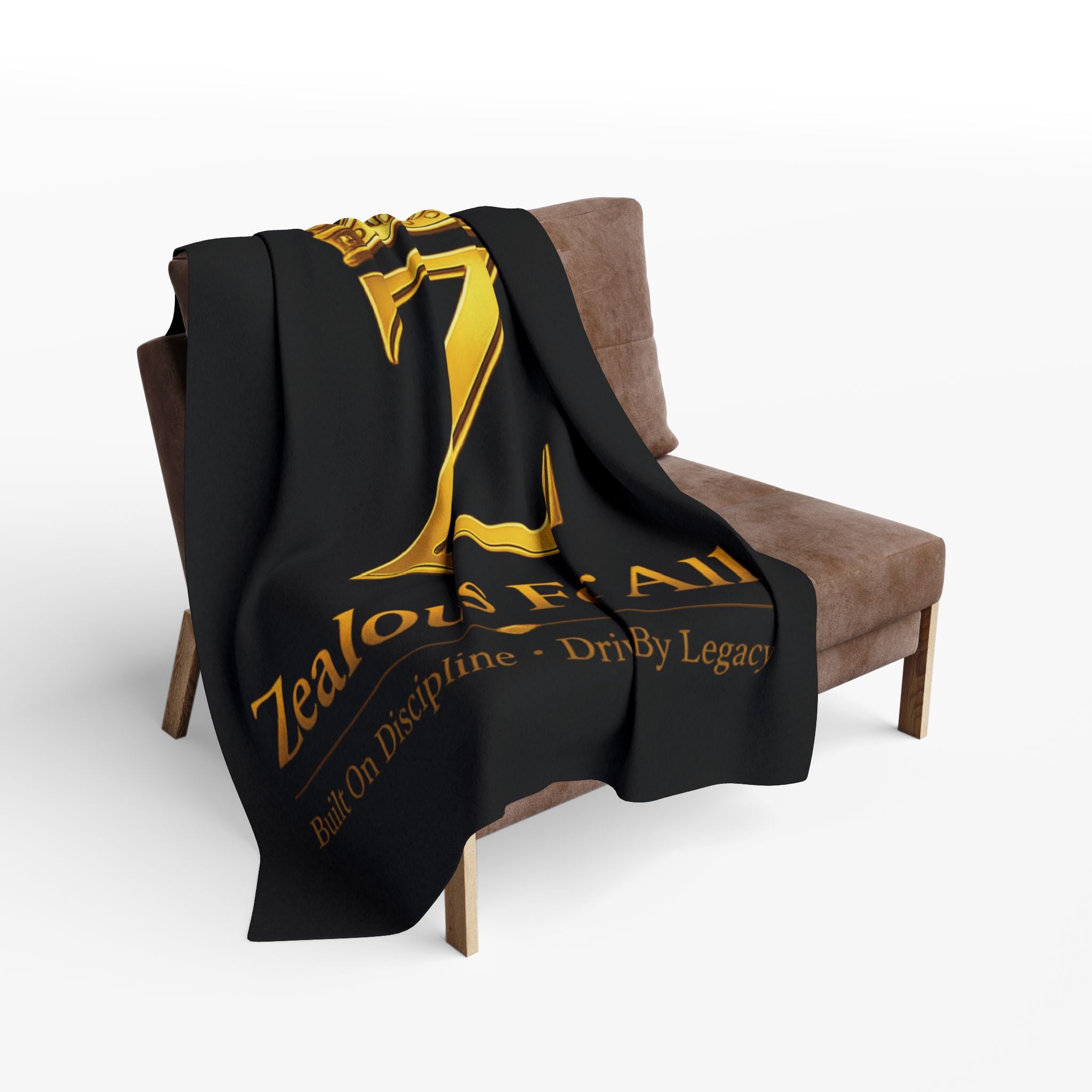 ZFA Throw Blanket — Black Arctic Fleece Blanket Printify