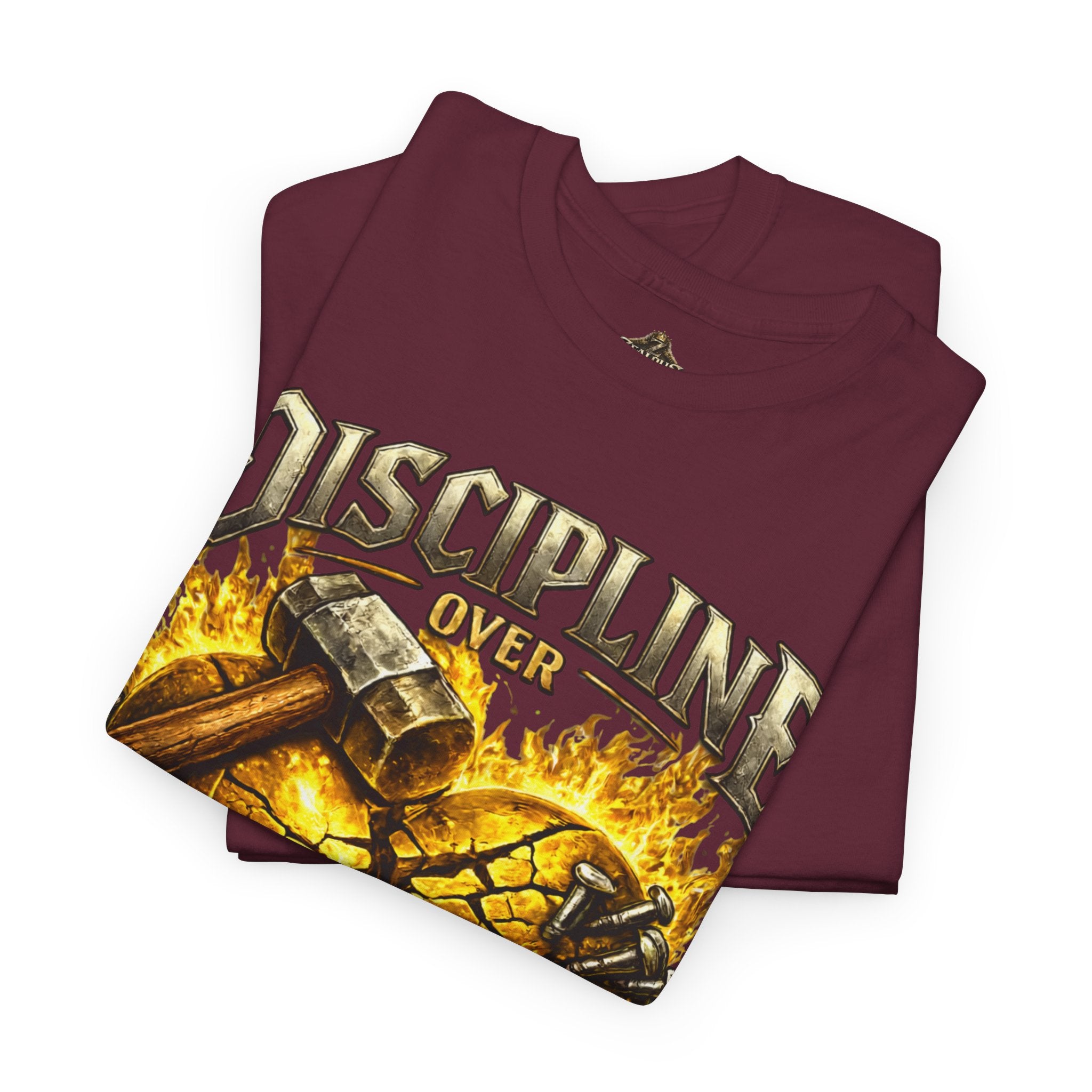 Adult Discipline Over Emotions Graphic T-Shirt (Gold Heart)