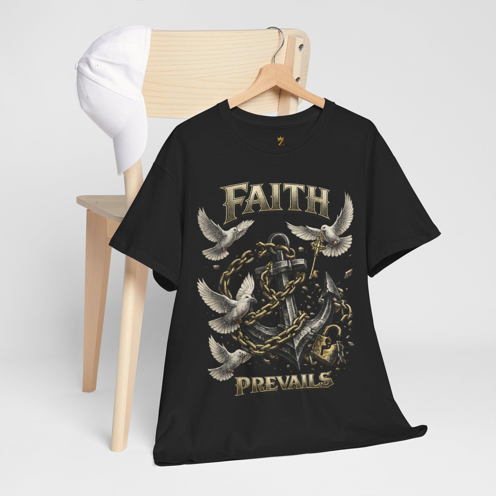Adult Faith Prevails T‑Shirt (Black Anchor) Printify