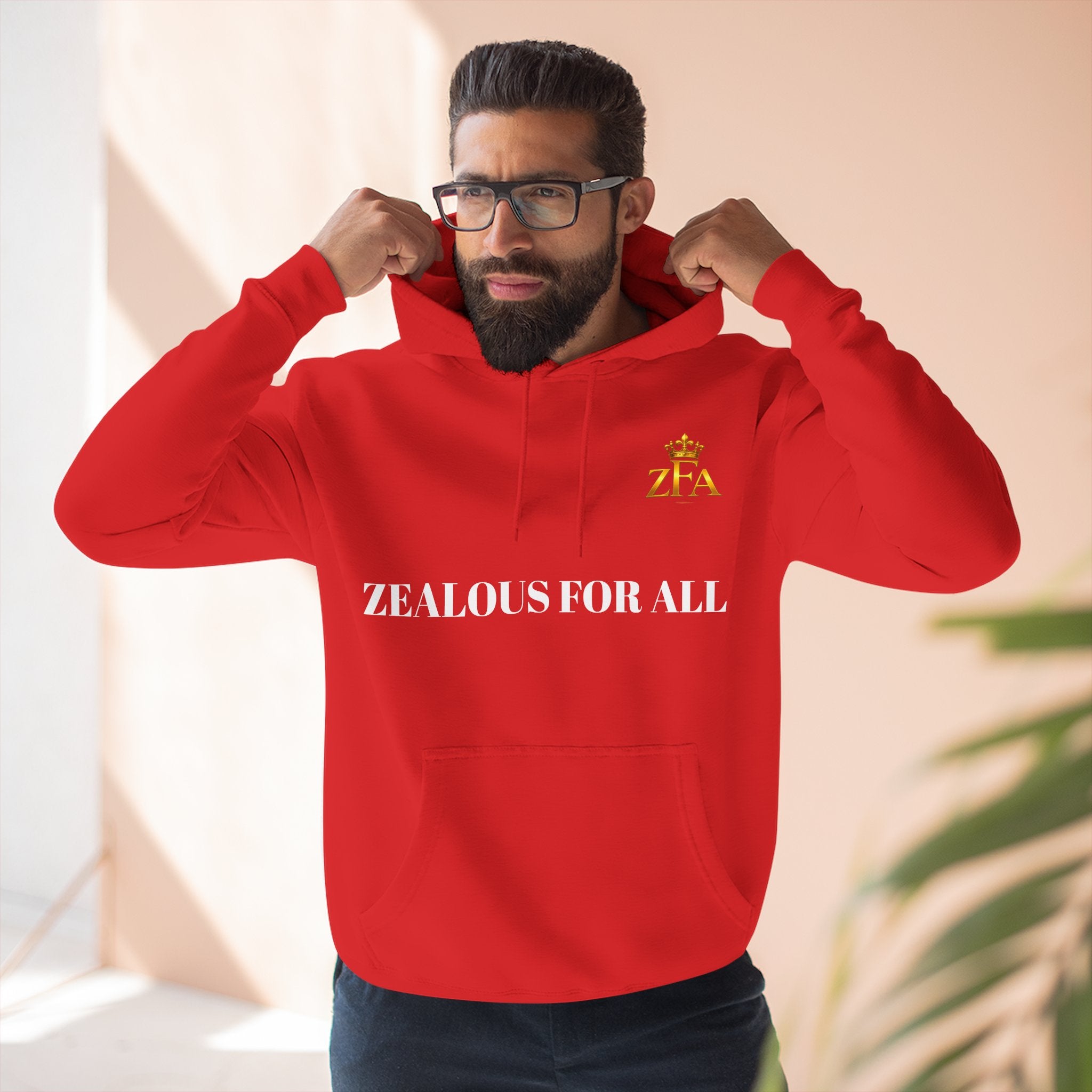 ZFA Premium Hoodie (White Words) Printify