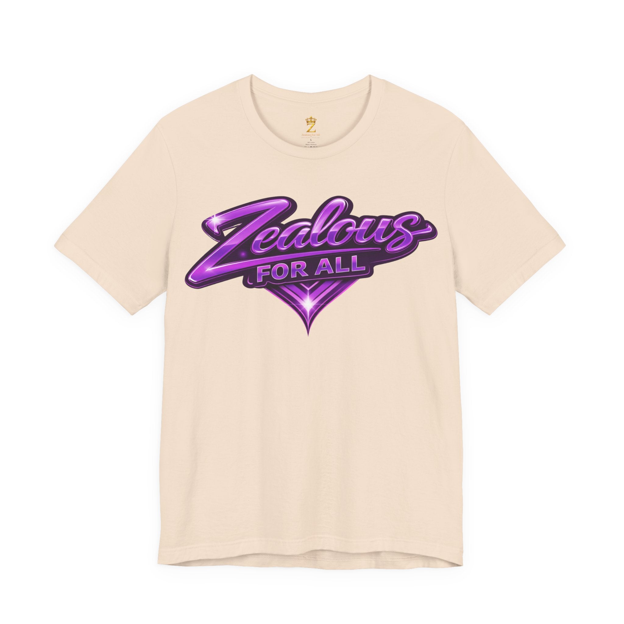 Zealous For All Graphic T-Shirt (Purple Logo) Printify