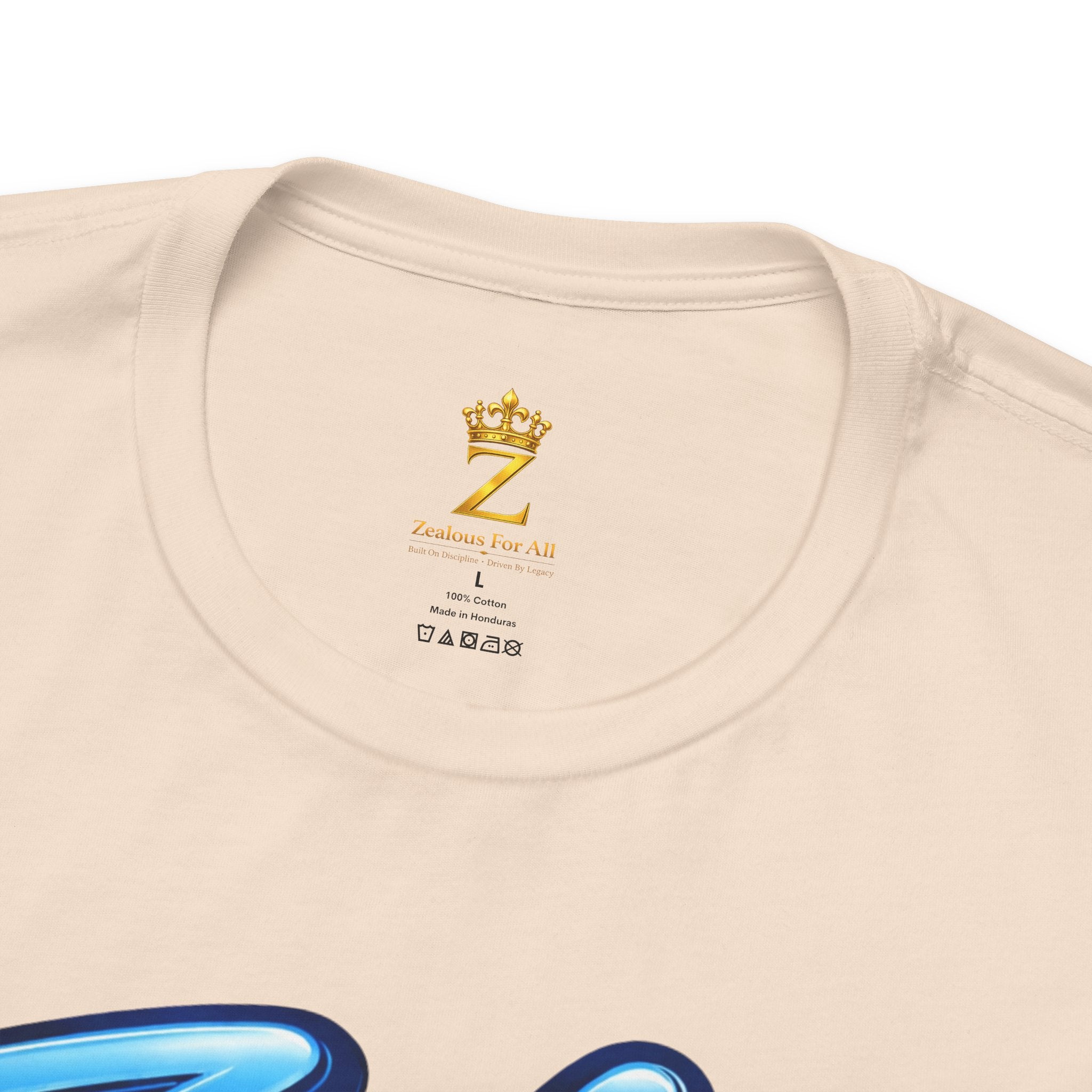 Zealous For All Graphic T-Shirt (Blue Logo) Printify