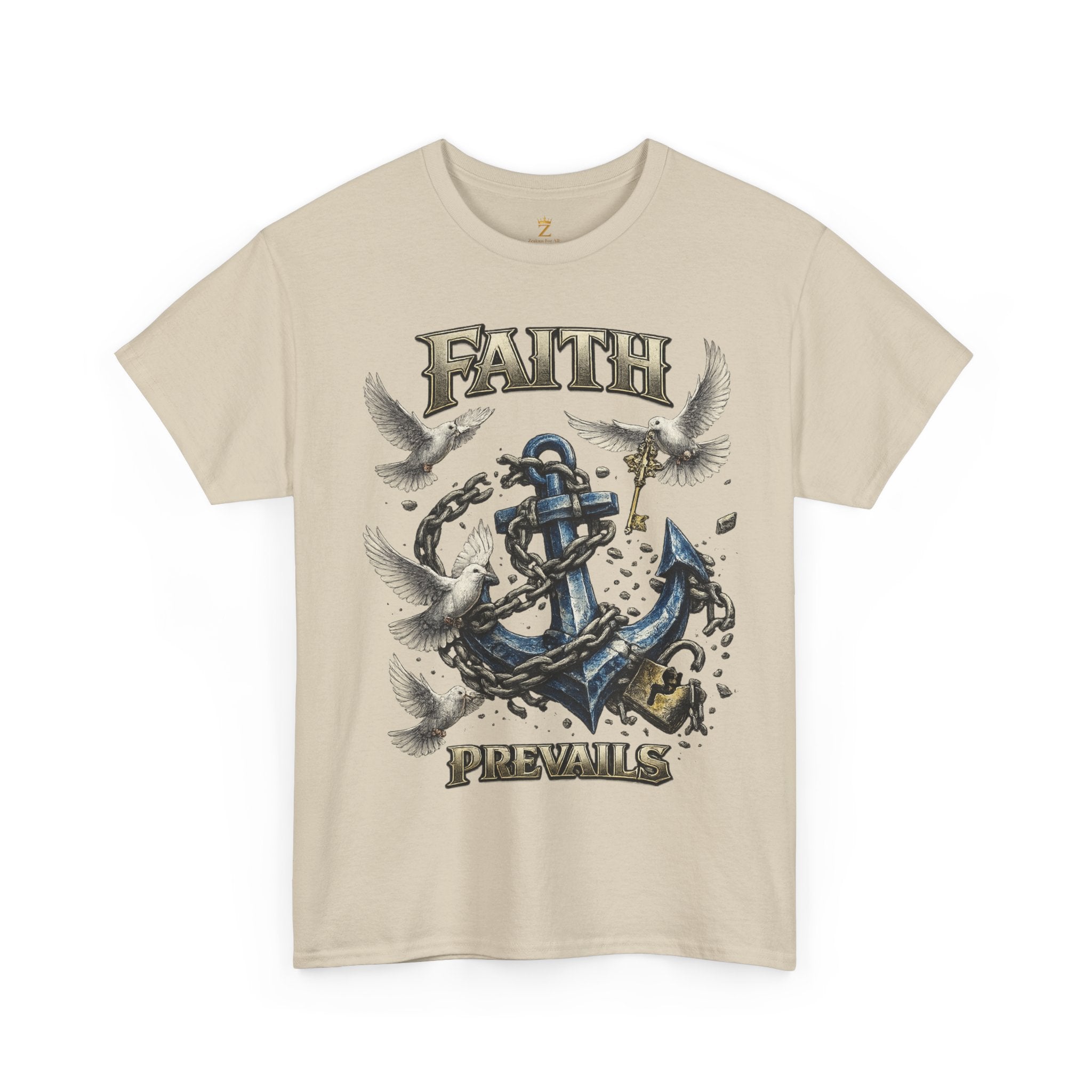 Adult Faith Prevails T‑Shirt (Blue Anchor) Printify