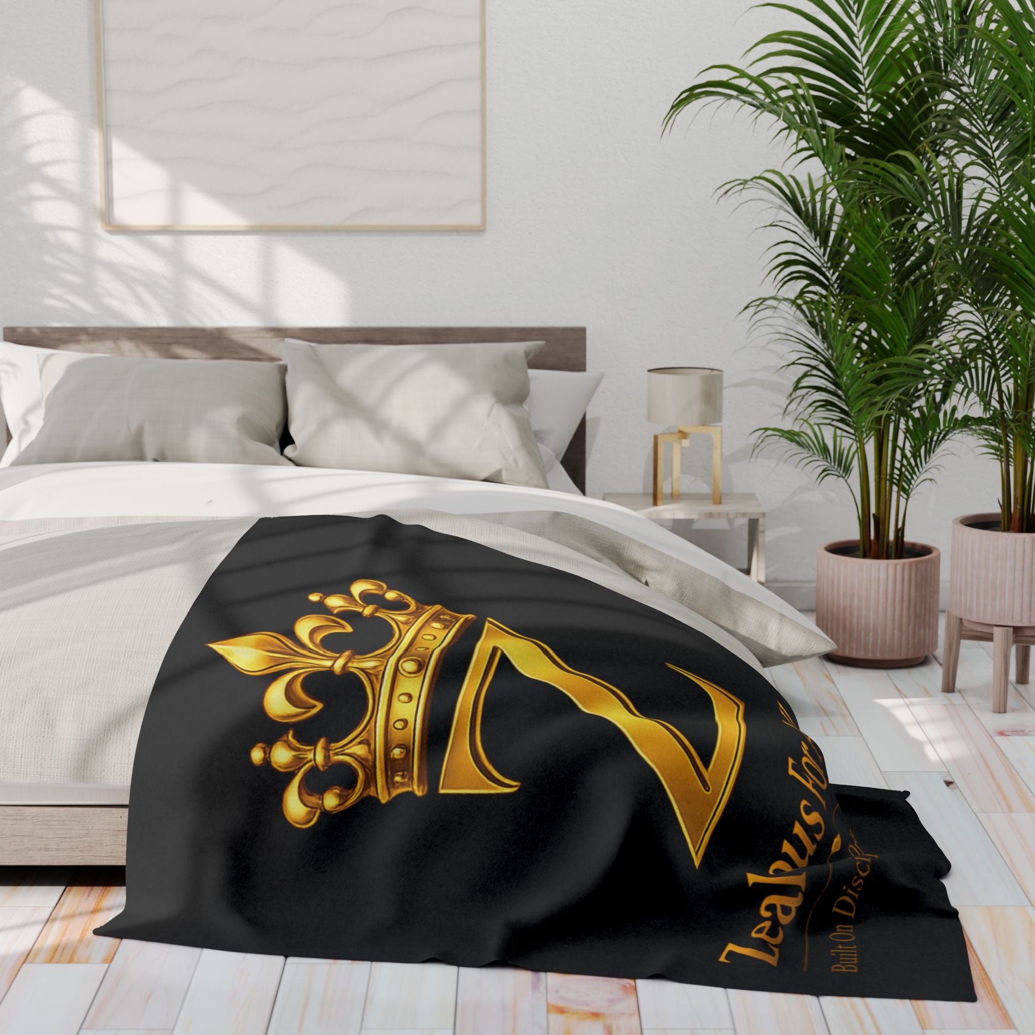 ZFA Throw Blanket — Black Arctic Fleece Blanket Printify