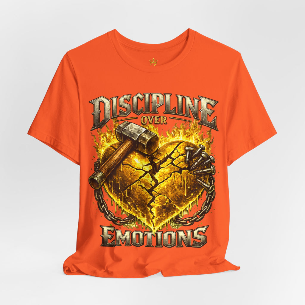 Discipline Over Emotions Premium Graphic T-Shirt (Gold Heart) Printify