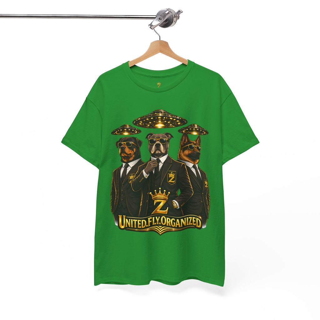Adult "United. Fly. Organized." Graphic Tee (Gold) Printify