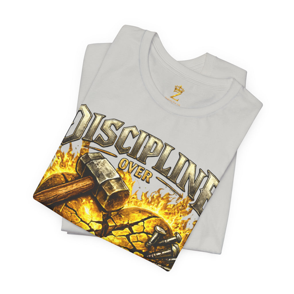 Discipline Over Emotions Premium Graphic T-Shirt (Gold Heart) Printify