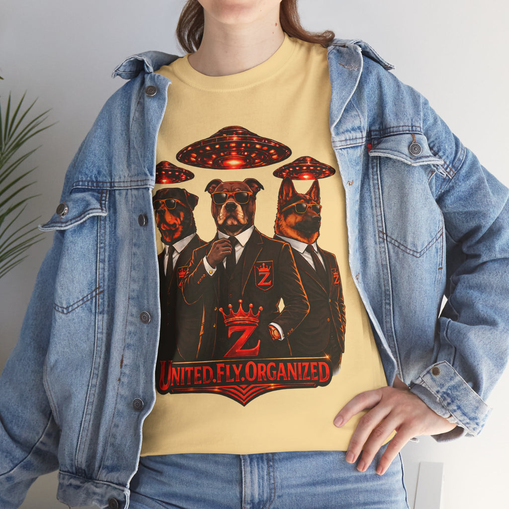 Adult "United. Fly. Organized." Graphic Tee (Red) Printify