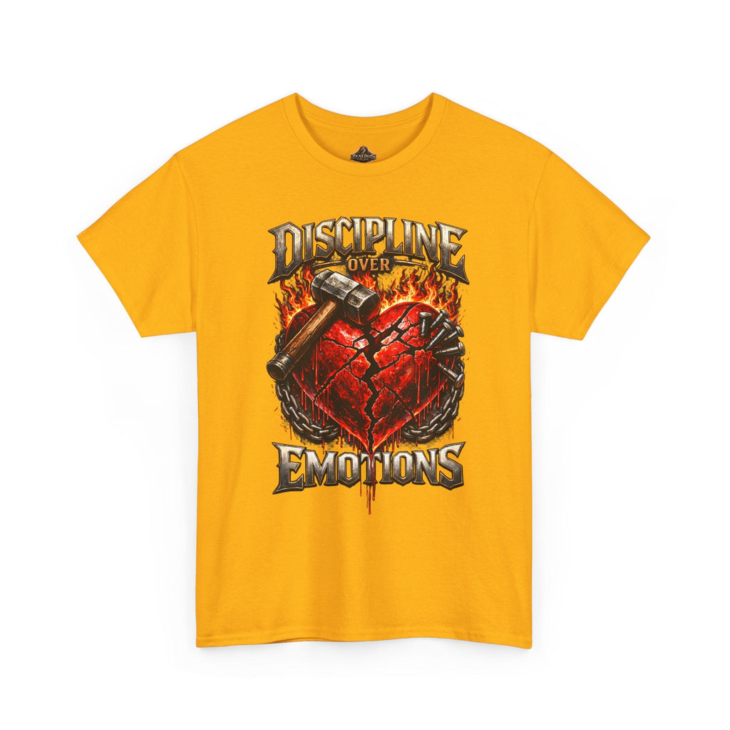 Discipline Over Emotions Graphic T-Shirt (Red Heart) Printify