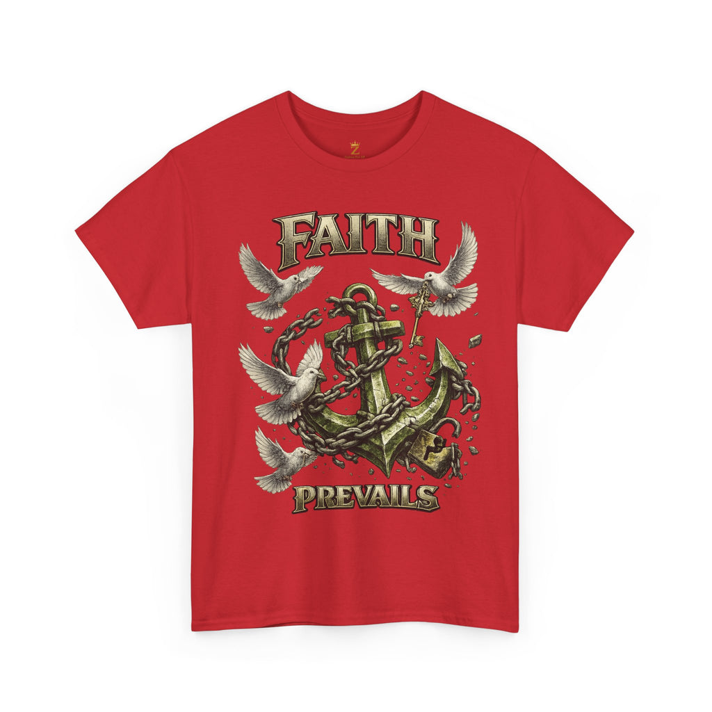 Adult Faith Prevails Anchor T-Shirt (Green Anchor) Printify