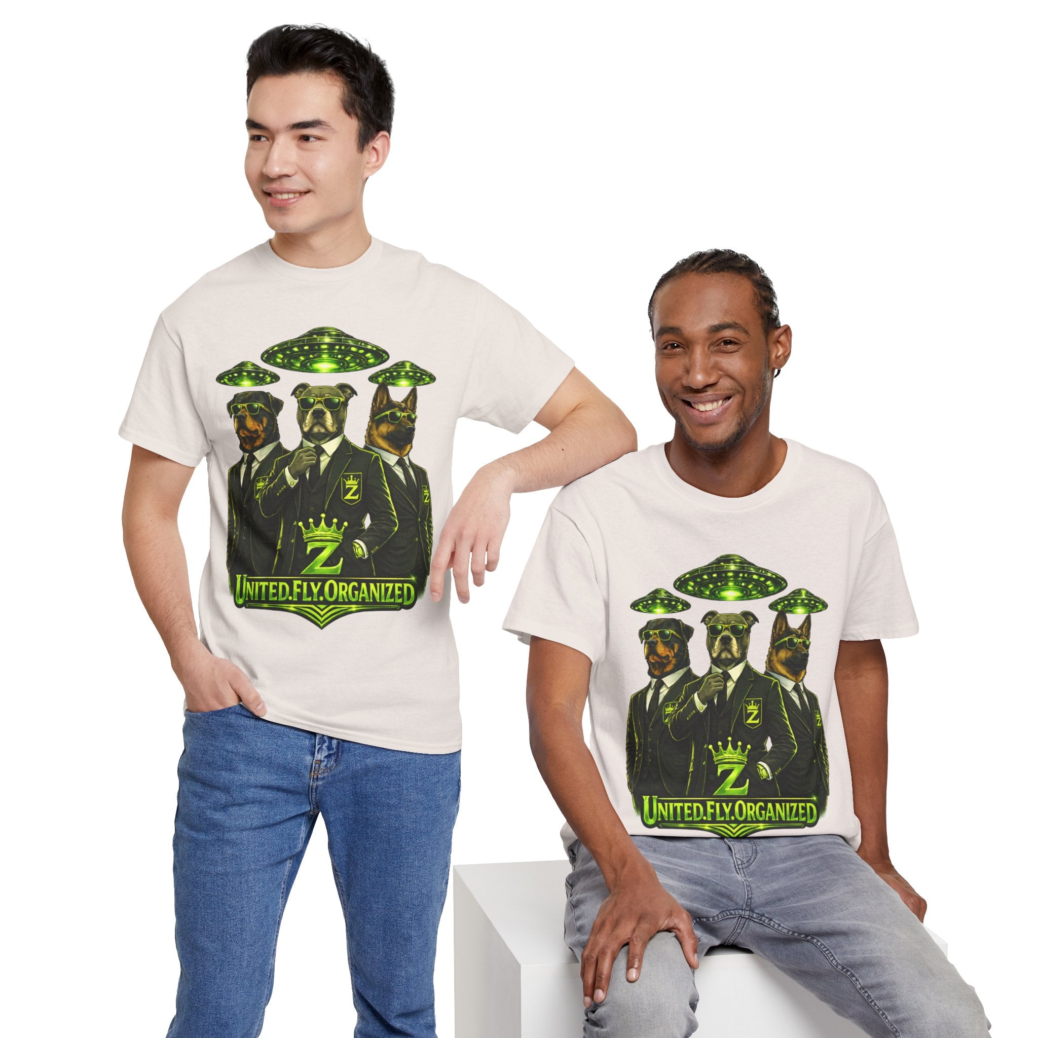 Adult "United. Fly. Organized." Graphic Tee (Lime Green) Printify