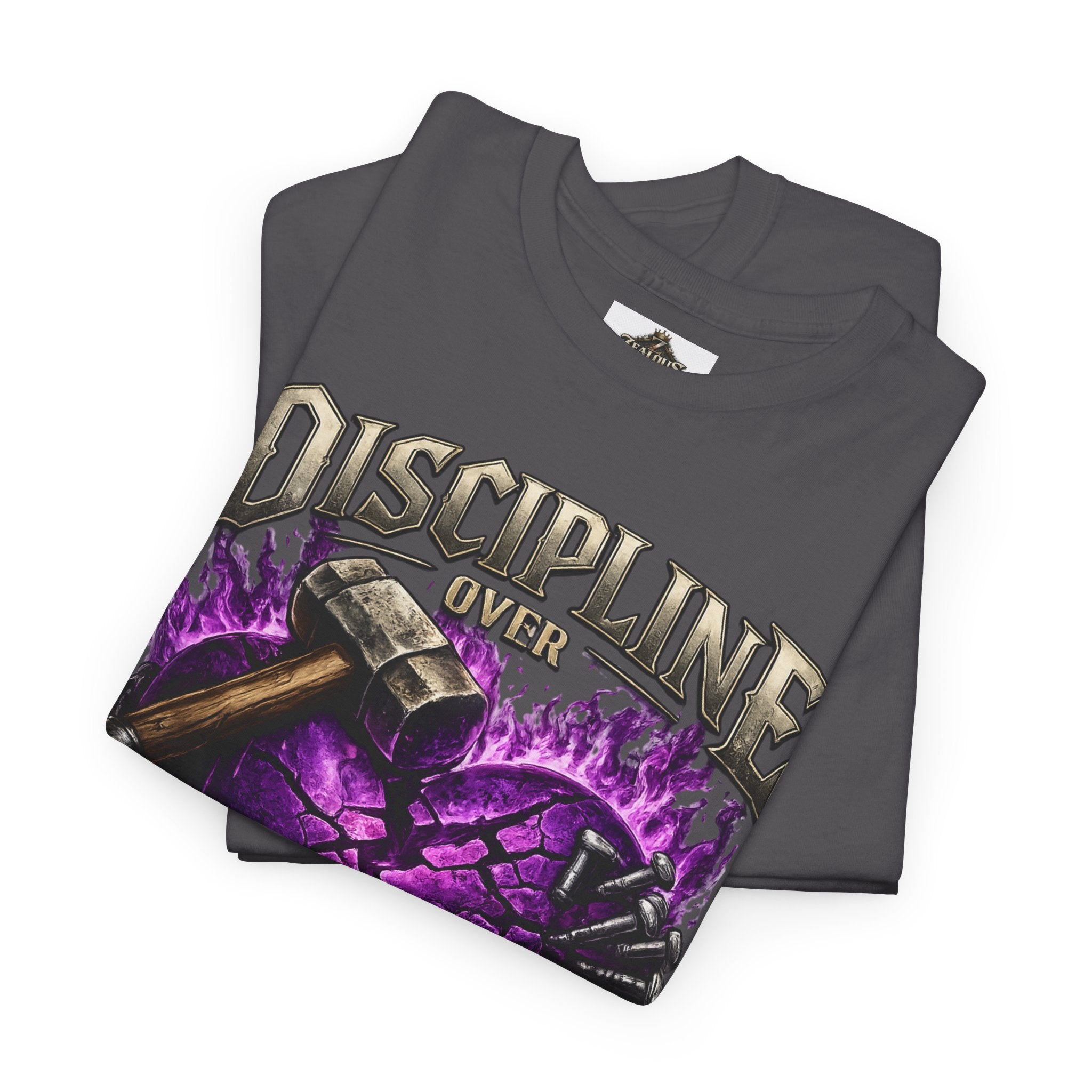 Adult Discipline Over Emotions Graphic T-Shirt (Purple Heart)