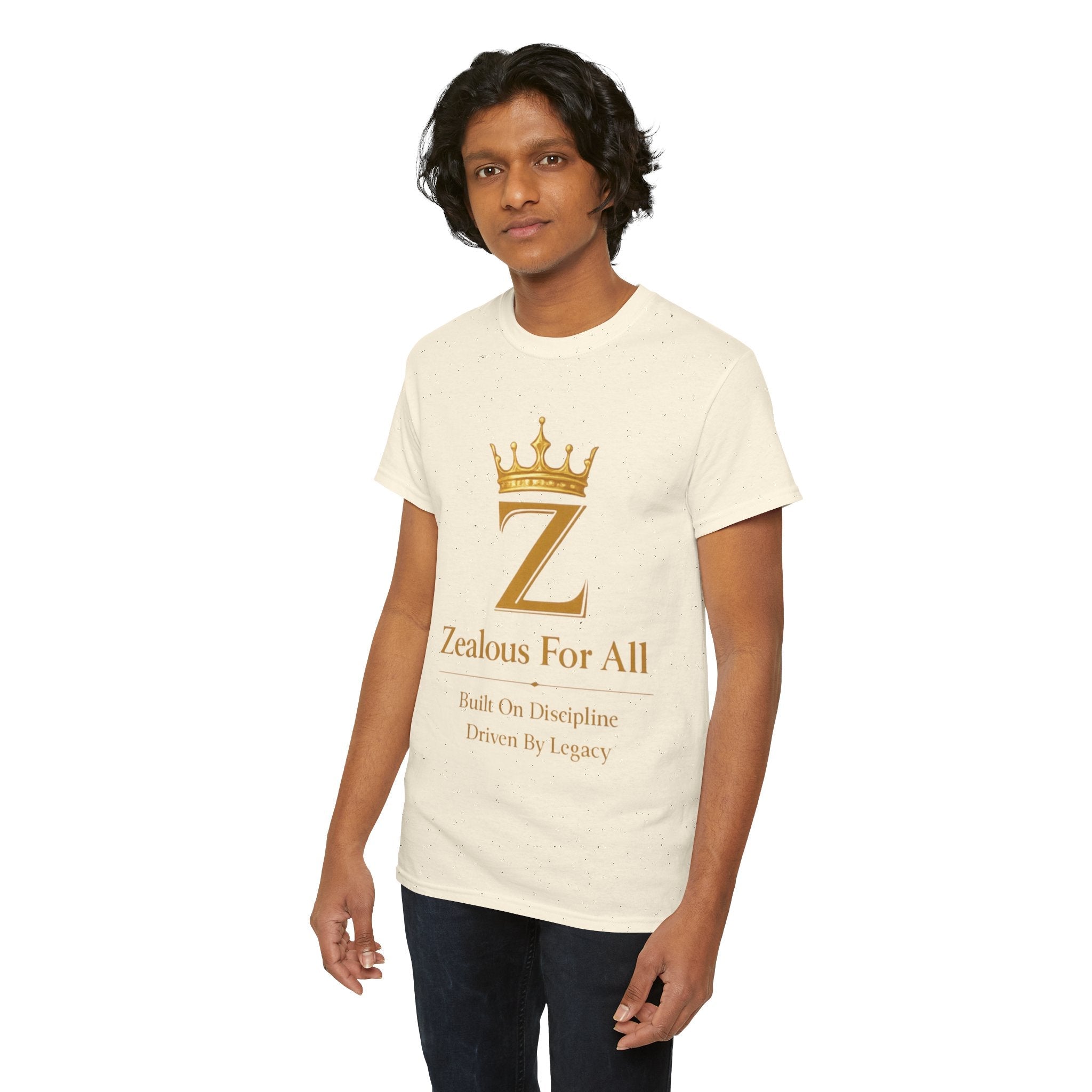 Unisex Zealous For All T-Shirt (Gold Logo (with Back logo) T-shirt) Printify