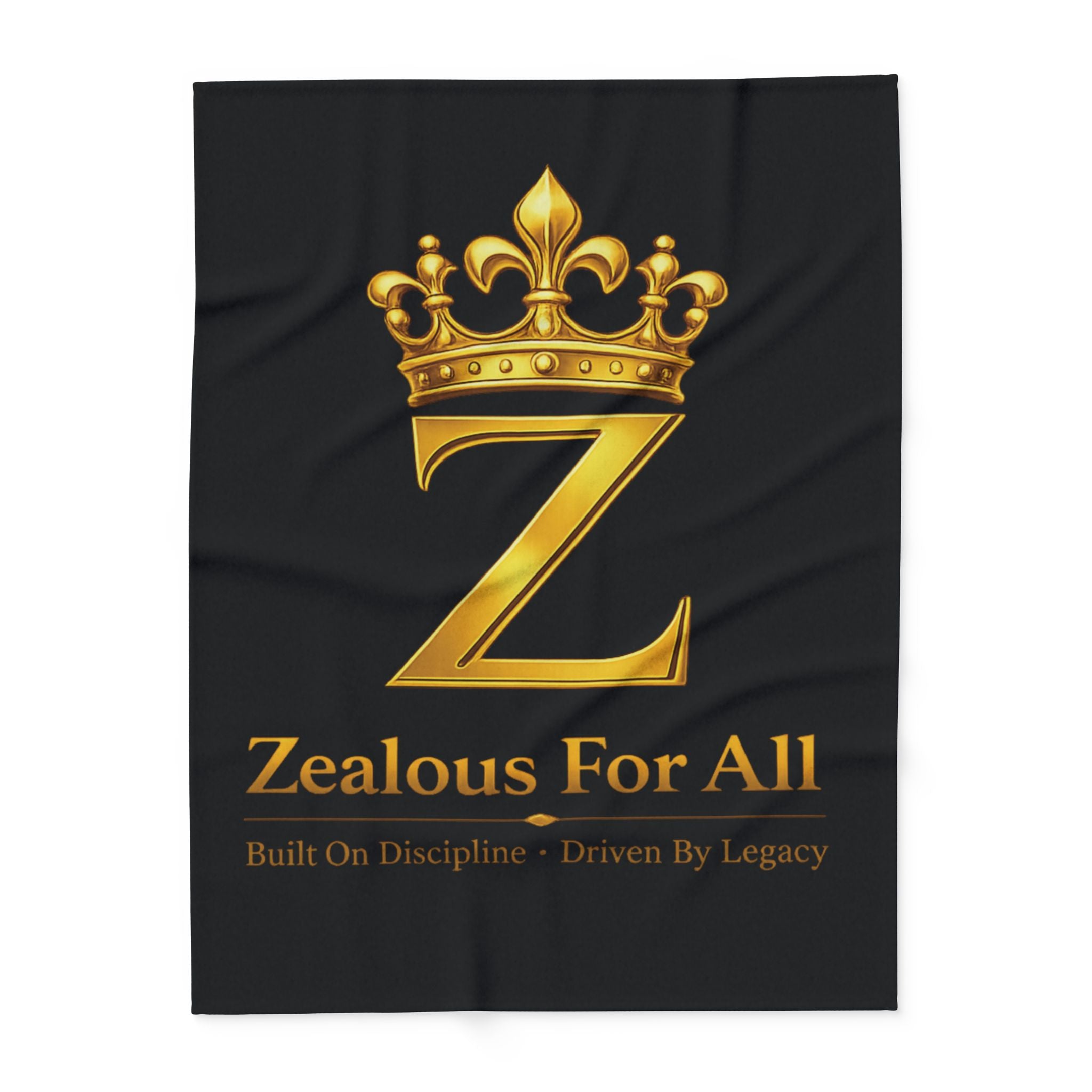 ZFA Throw Blanket — Black Arctic Fleece Blanket Printify
