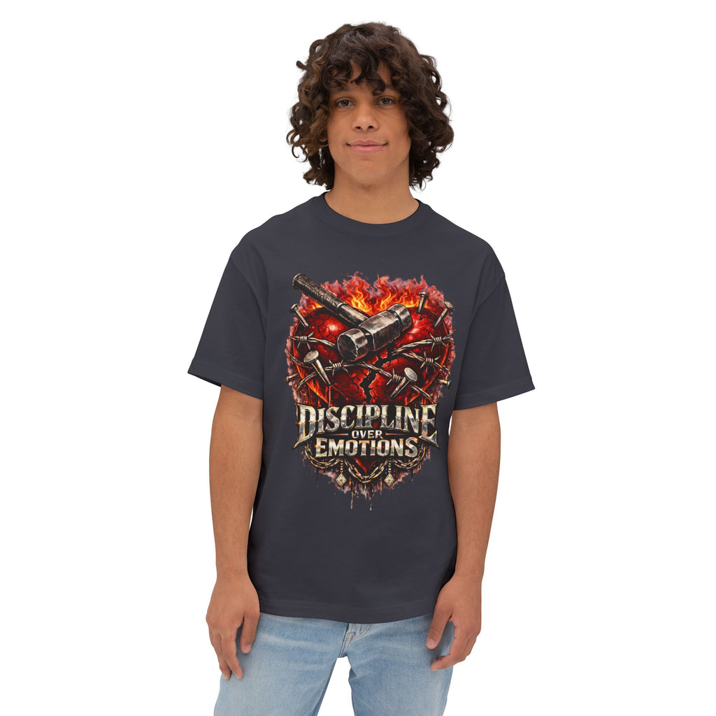 CEO CHAD EDITION *Oversized* Discipline Over Emotions Graphic Tee (Red Heart) Printify