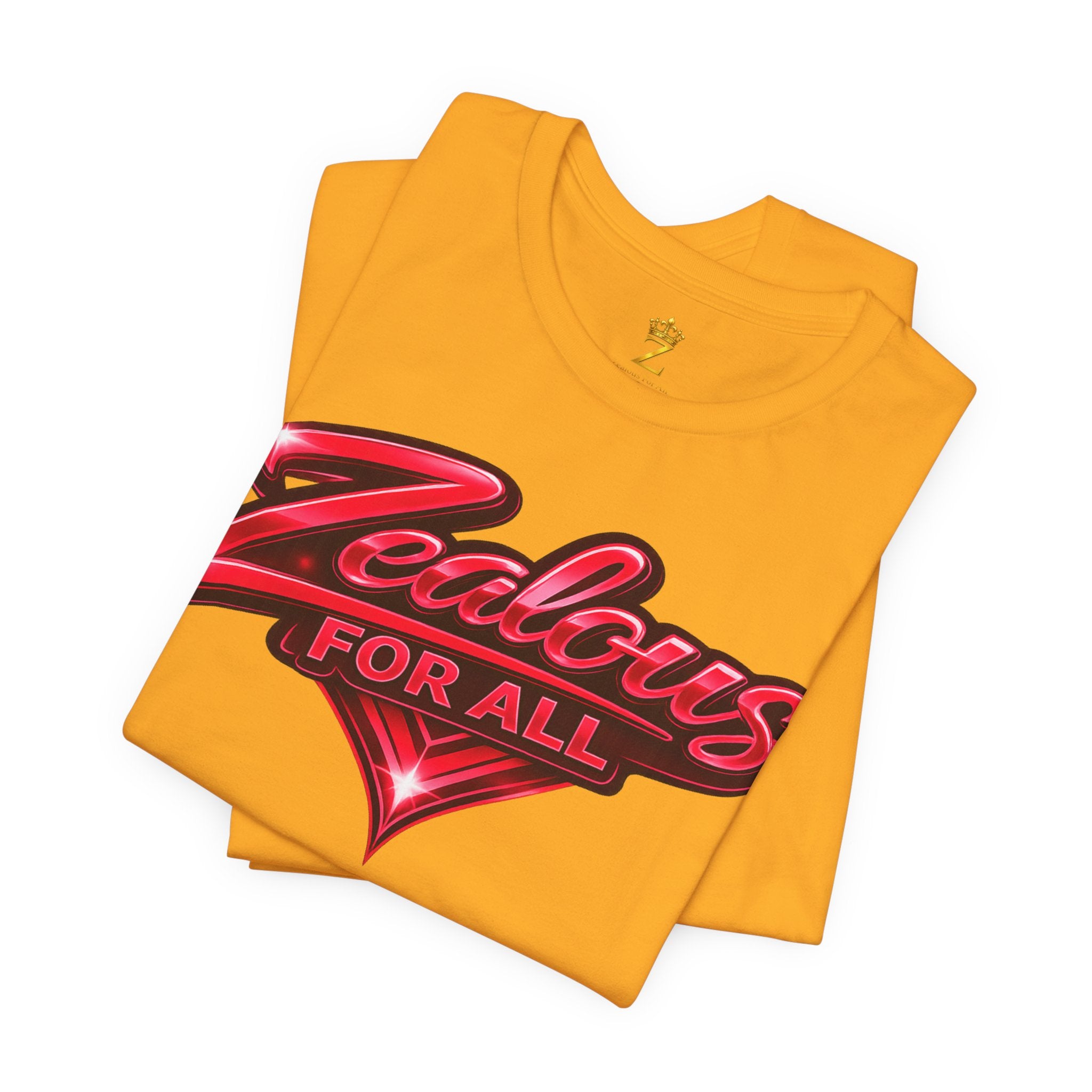 Zealous For All Graphic T-Shirt (Red Logo) Printify