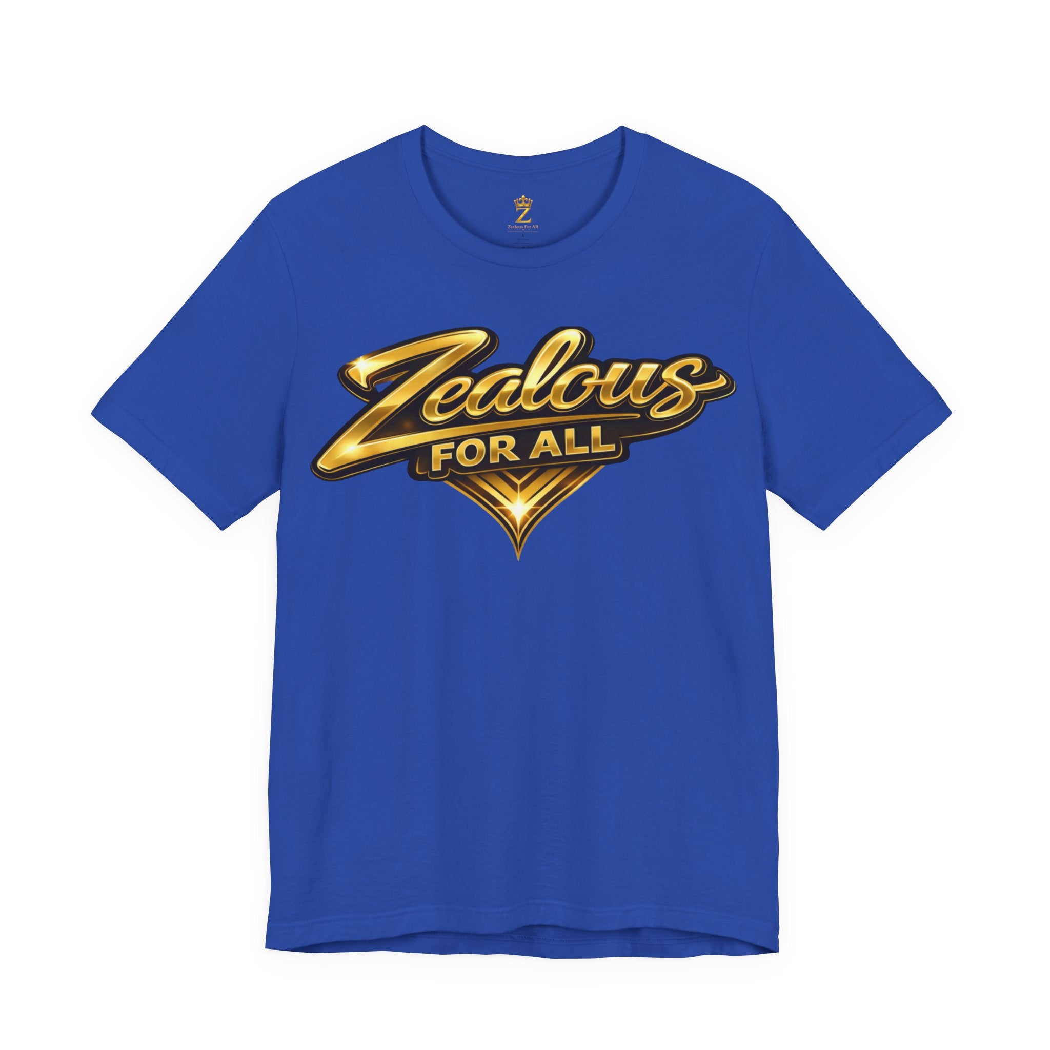 Zealous For All Graphic T-Shirt (Gold Logo) Printify