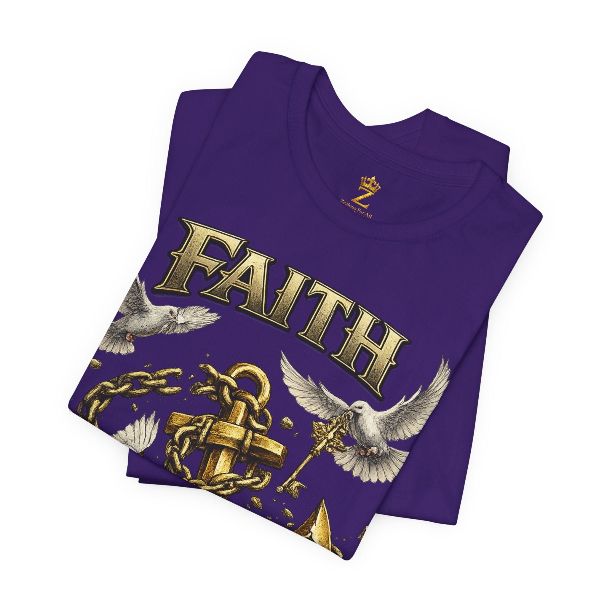 Faith Prevails T‑Shirt (Gold Anchor) Printify