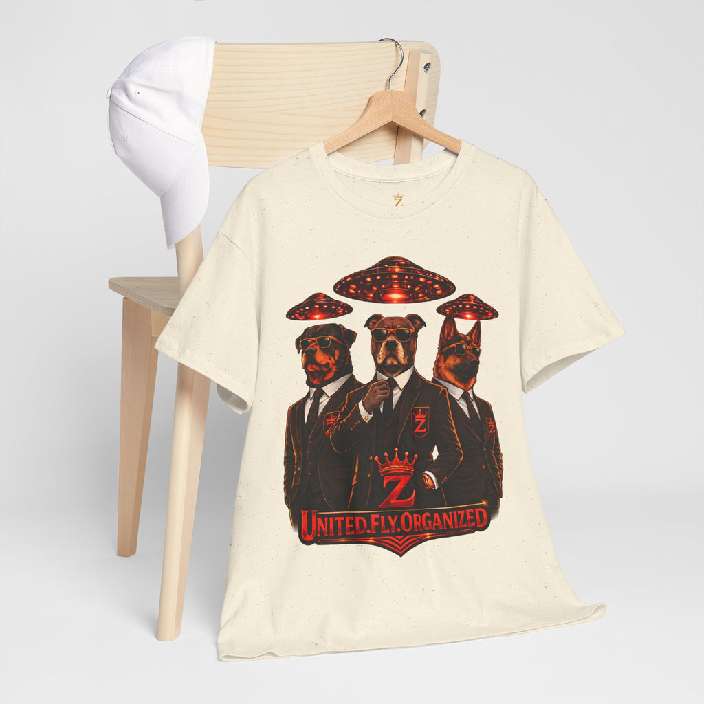 Adult "United. Fly. Organized." Graphic Tee (Red) Printify