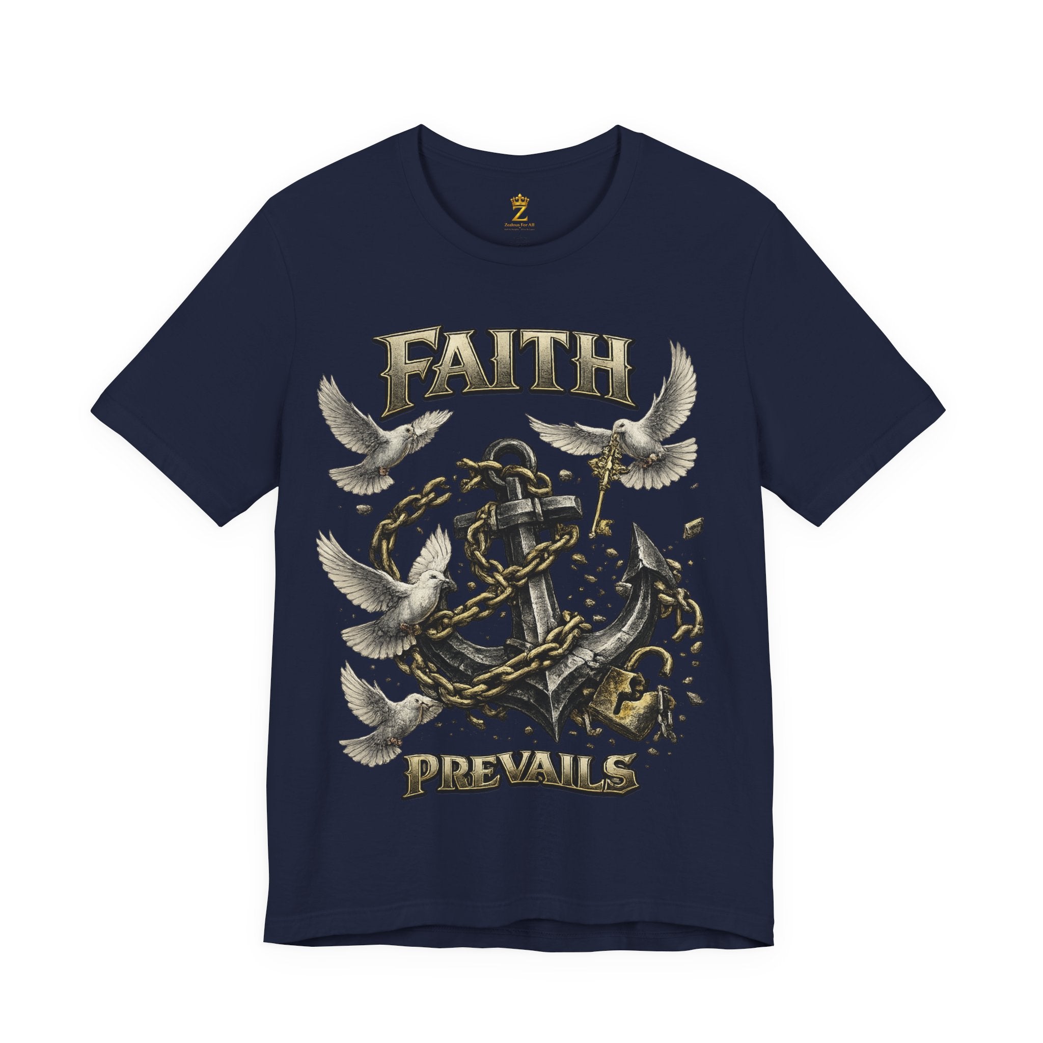 Faith Prevails T‑Shirt (Black Anchor) Printify