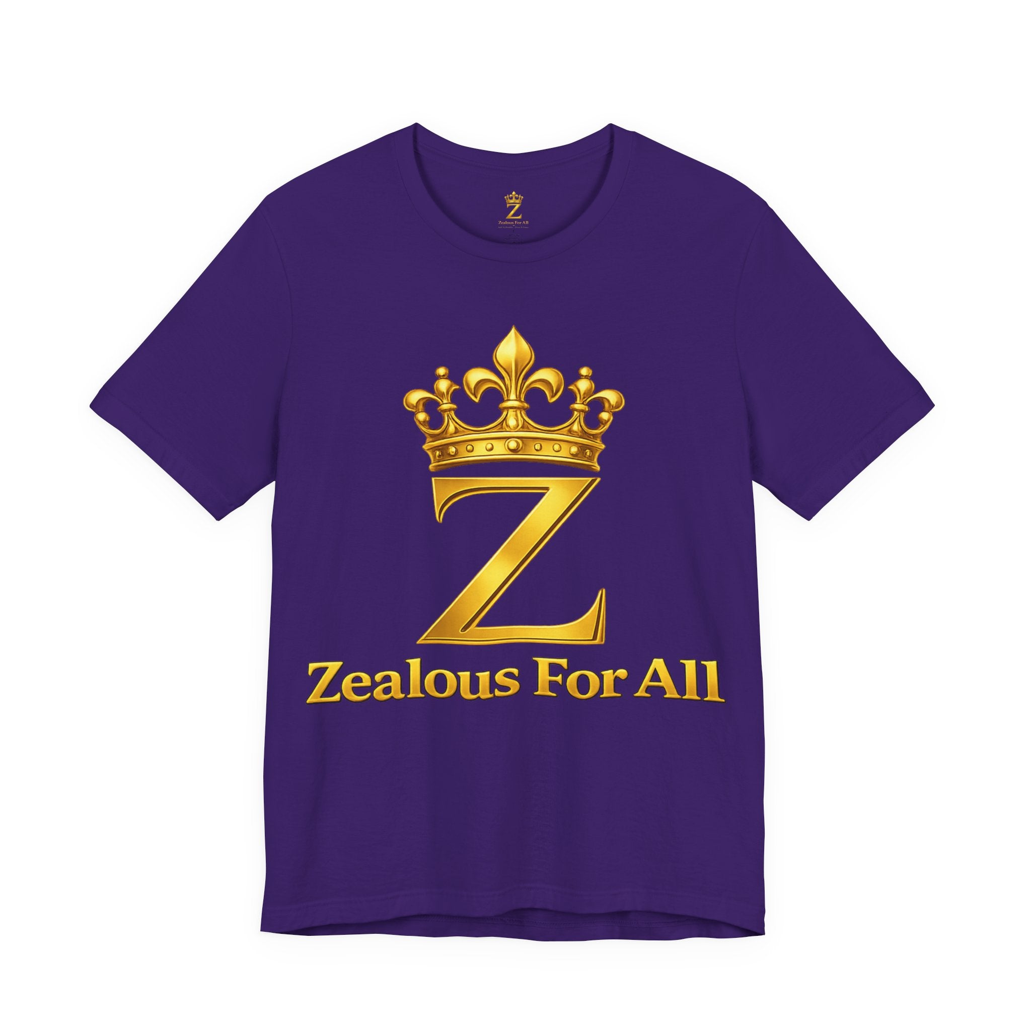 Unisex Zealous For All T-Shirt (Gold Logo) Printify