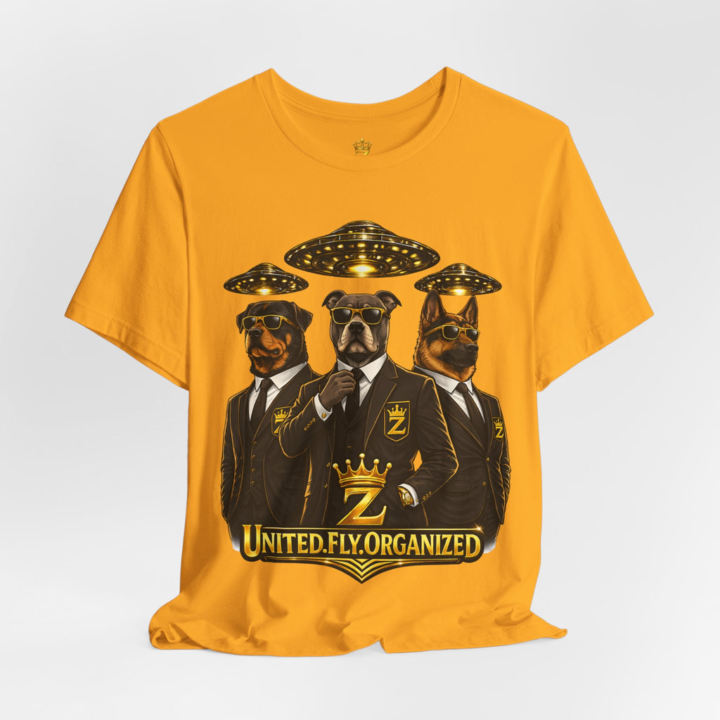 COMING SOON... United. Fly. Organized. Graphic Tee (Gold) Printify