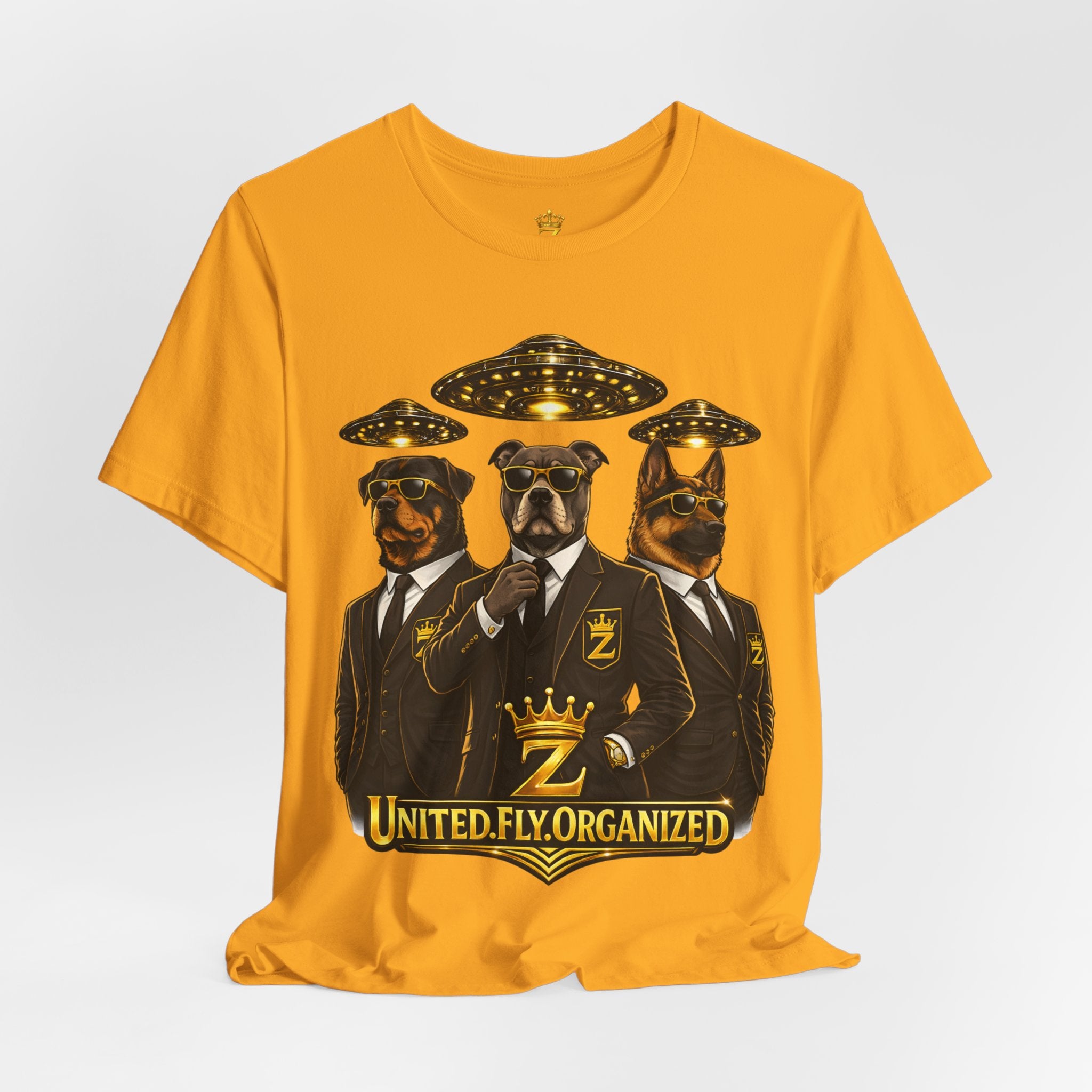 COMING SOON... United. Fly. Organized. Graphic Tee (Gold) Printify