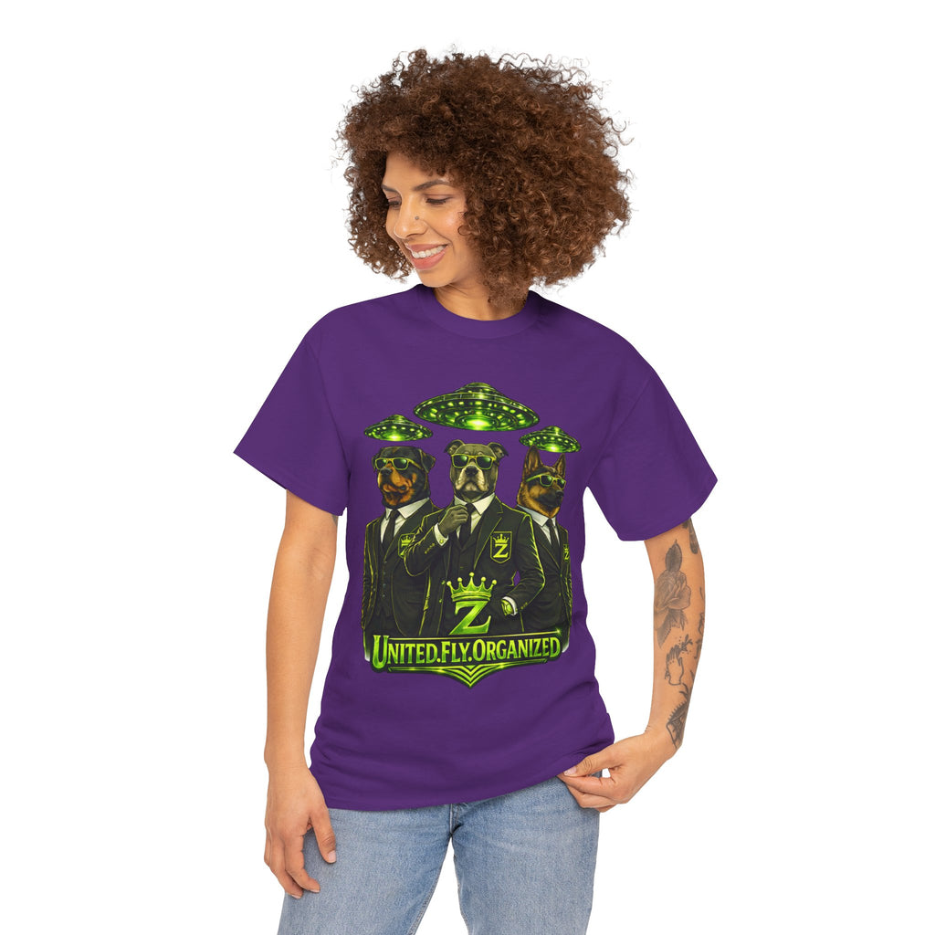 Adult "United. Fly. Organized." Graphic Tee (Lime Green) Printify