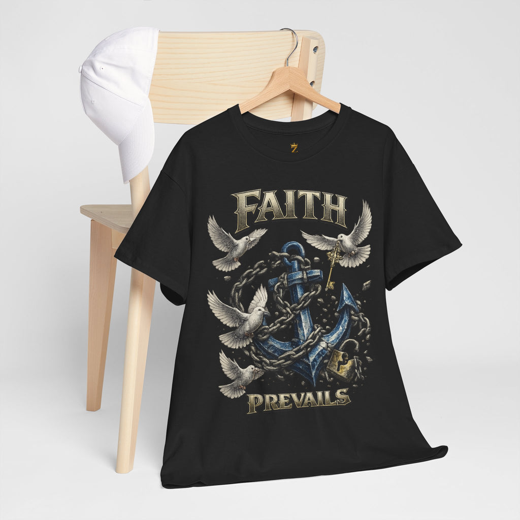 Adult Faith Prevails T‑Shirt (Blue Anchor) Printify