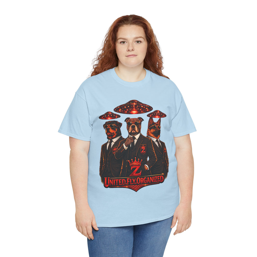 Adult "United. Fly. Organized." Graphic Tee (Red) Printify