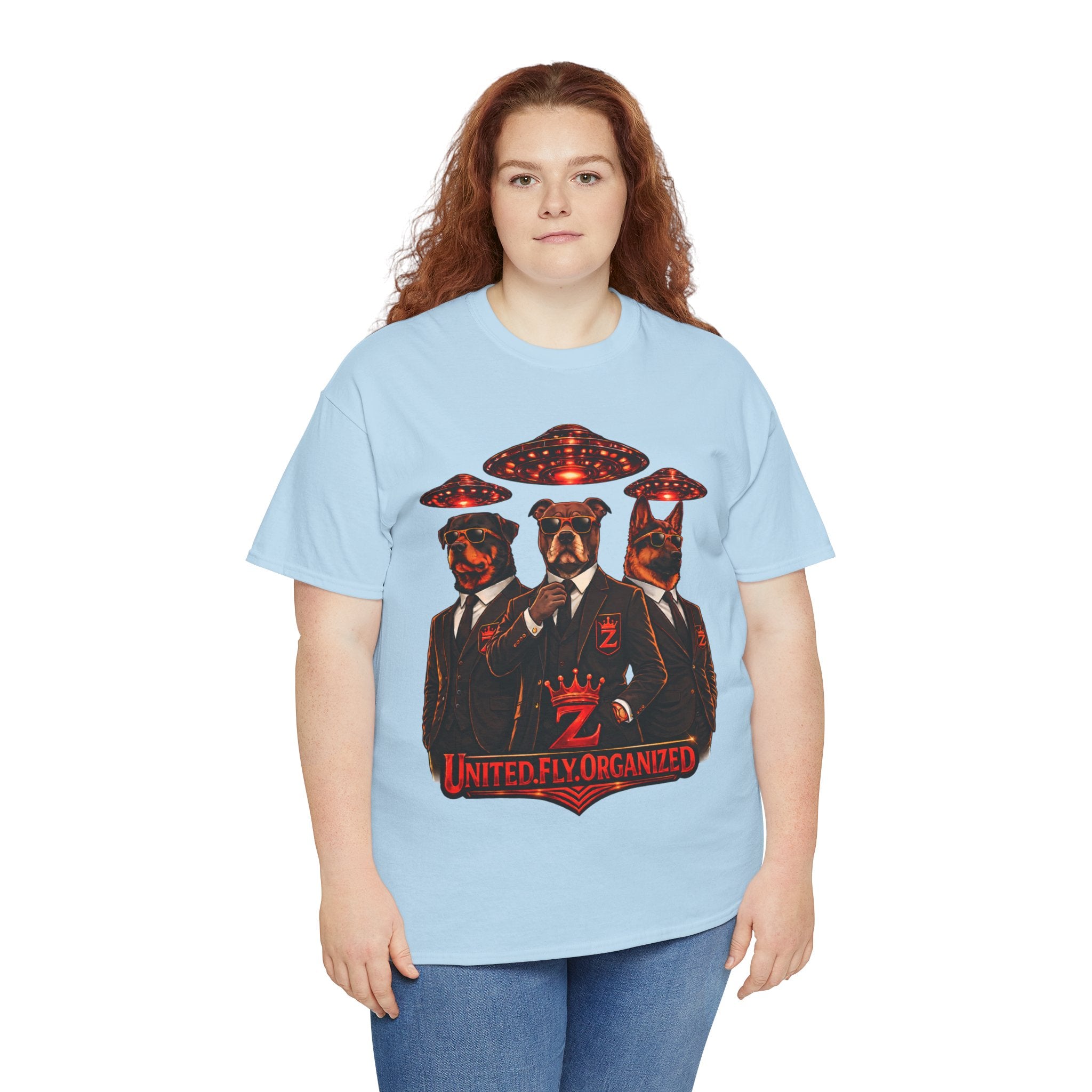 Adult "United. Fly. Organized." Graphic Tee (Red) Printify