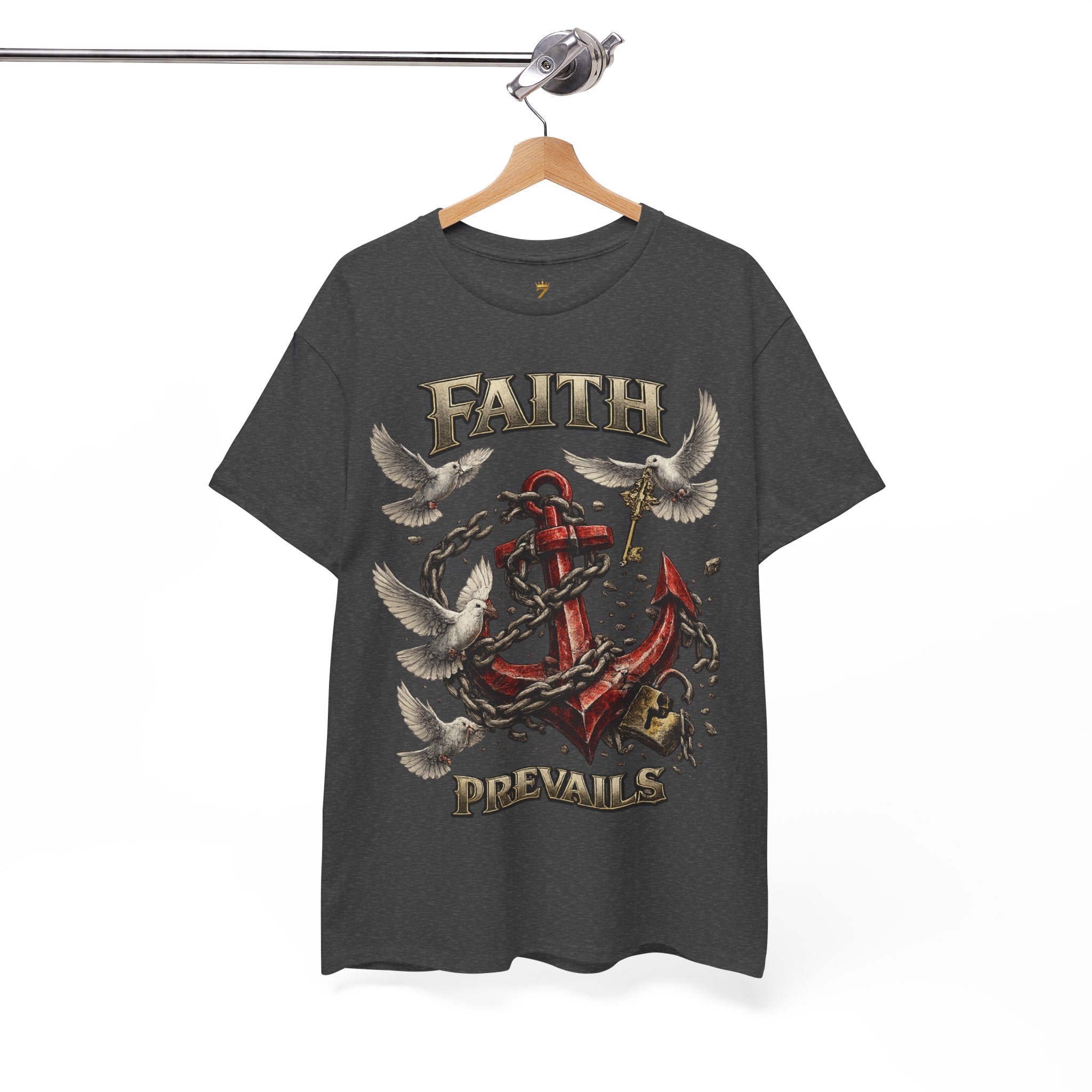Adult Faith Prevails T‑Shirt (Red Anchor) Printify