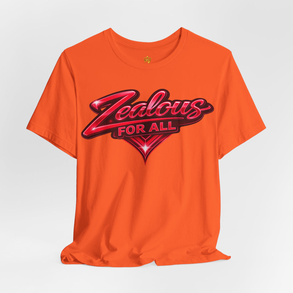 Zealous For All Graphic T-Shirt (Red Logo) Printify