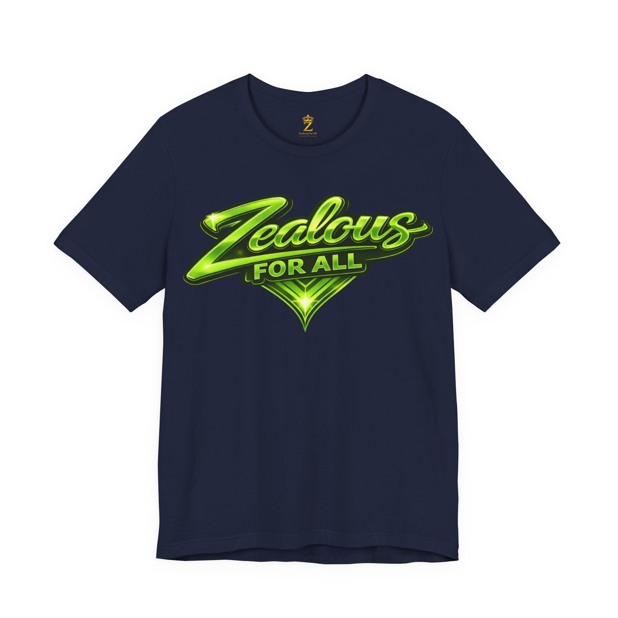 Zealous For All Graphic T-Shirt (Lime Green Logo) Printify