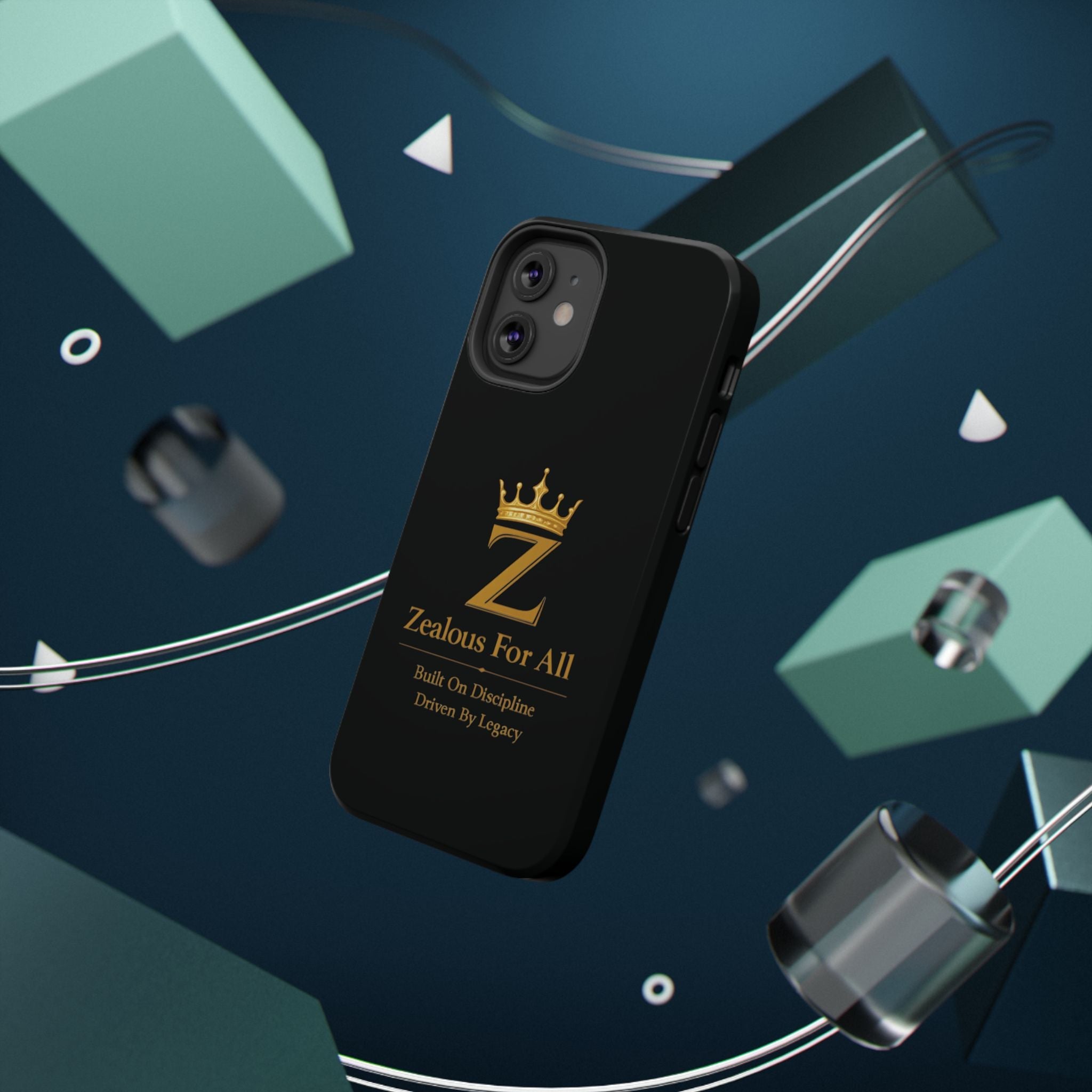 Phone Case — "Zealous For All" Gold Crown Impact-Resistant Case Printify