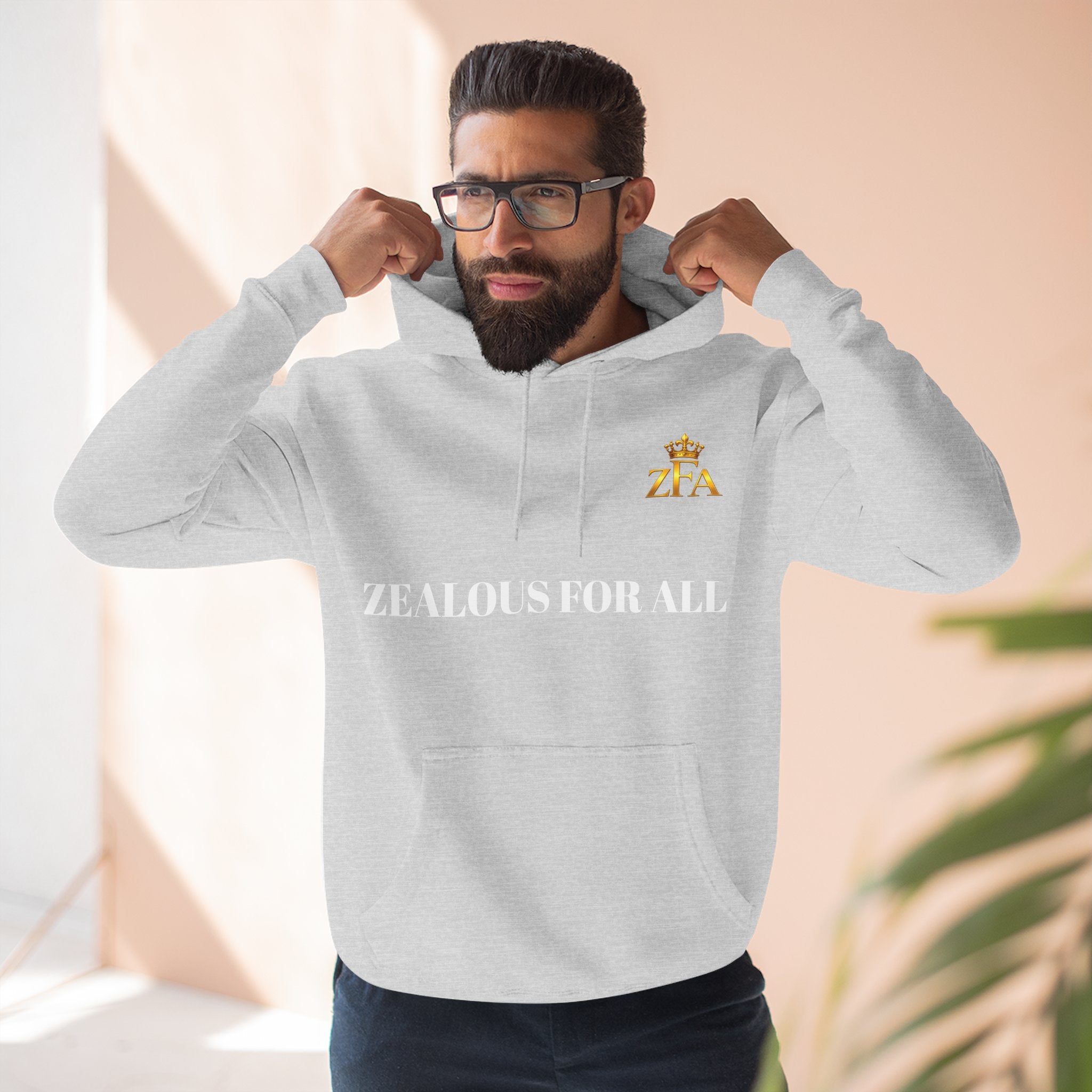 ZFA Premium Hoodie (White Words) Printify