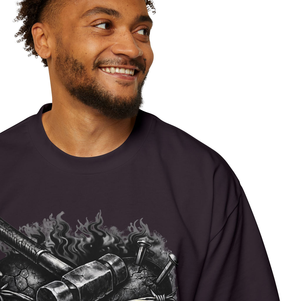 Oversized Discipline Over Emotions Graphic Tee (Black Heart) Printify
