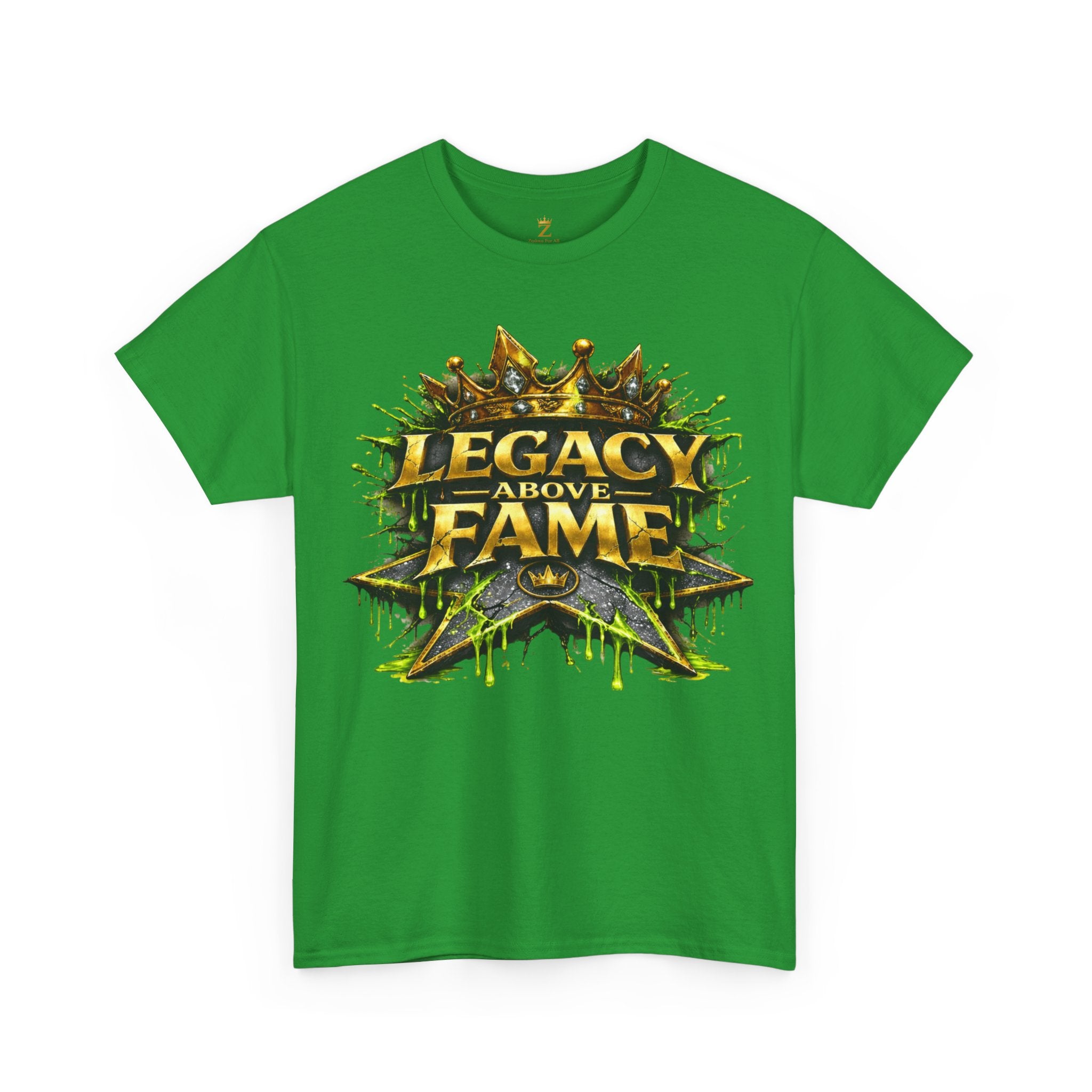 Adult Legacy Above Fame Graphic T-Shirt (Lime Green Drip) - Zealous For All