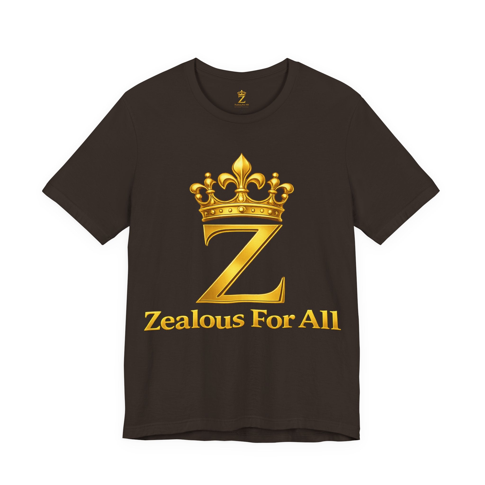Unisex Zealous For All T-Shirt (Gold Logo) Printify