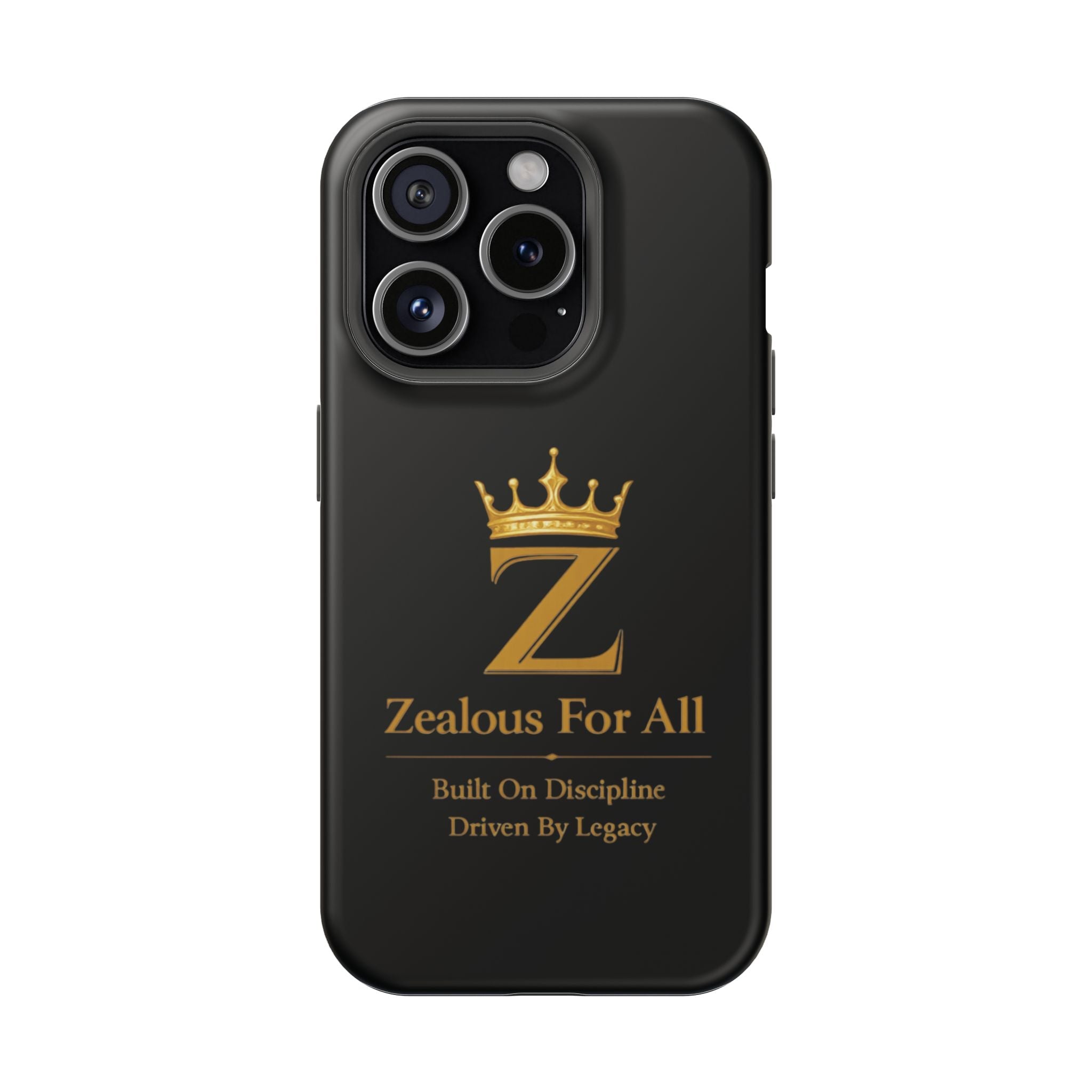 Phone Case — "Zealous For All" Gold Crown Impact-Resistant Case Printify