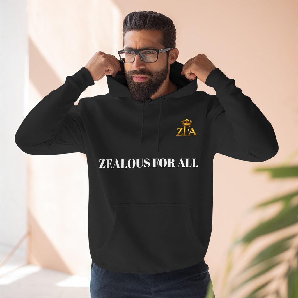ZFA Premium Hoodie (White Words) Printify