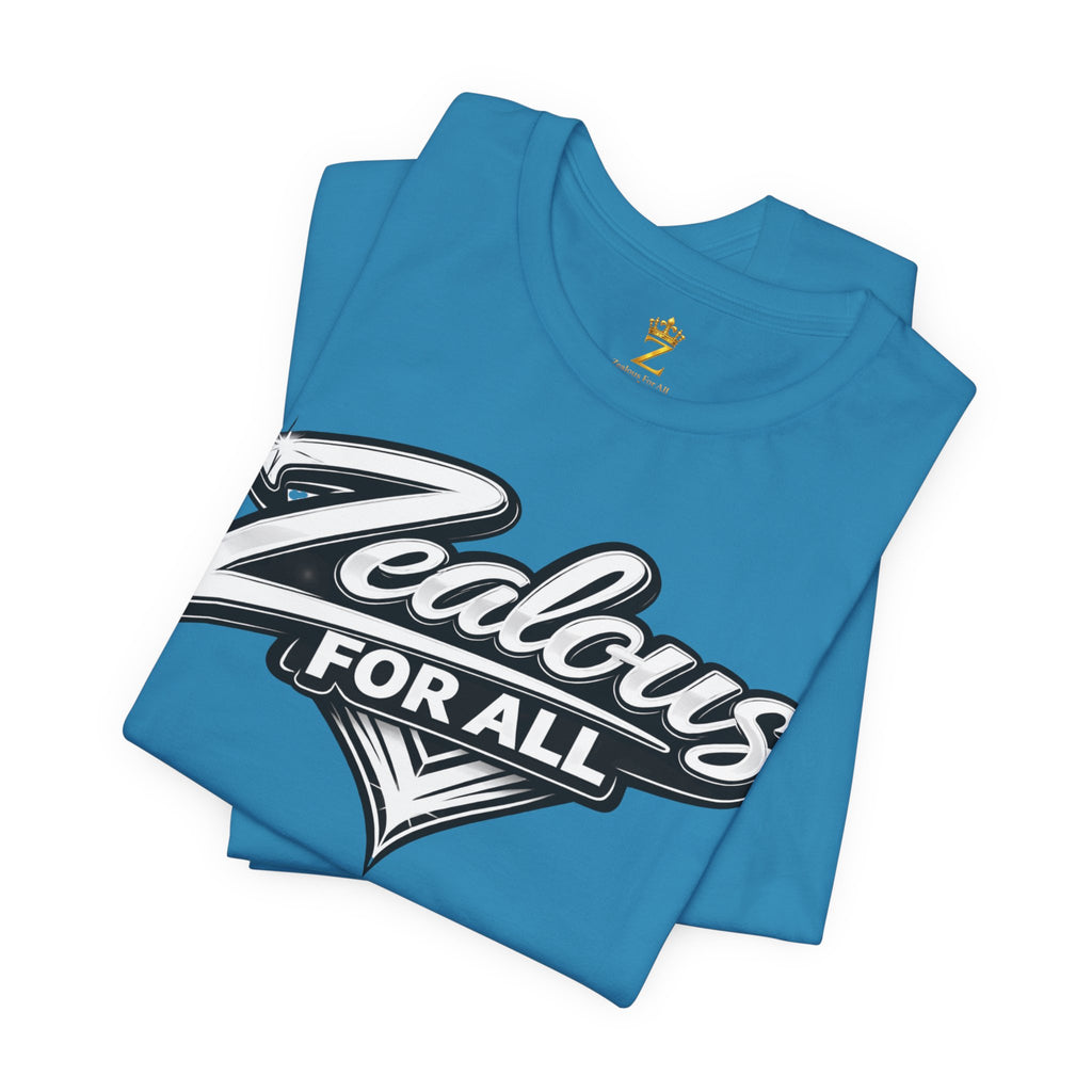 Zealous For All Graphic T-Shirt (White Logo) Printify