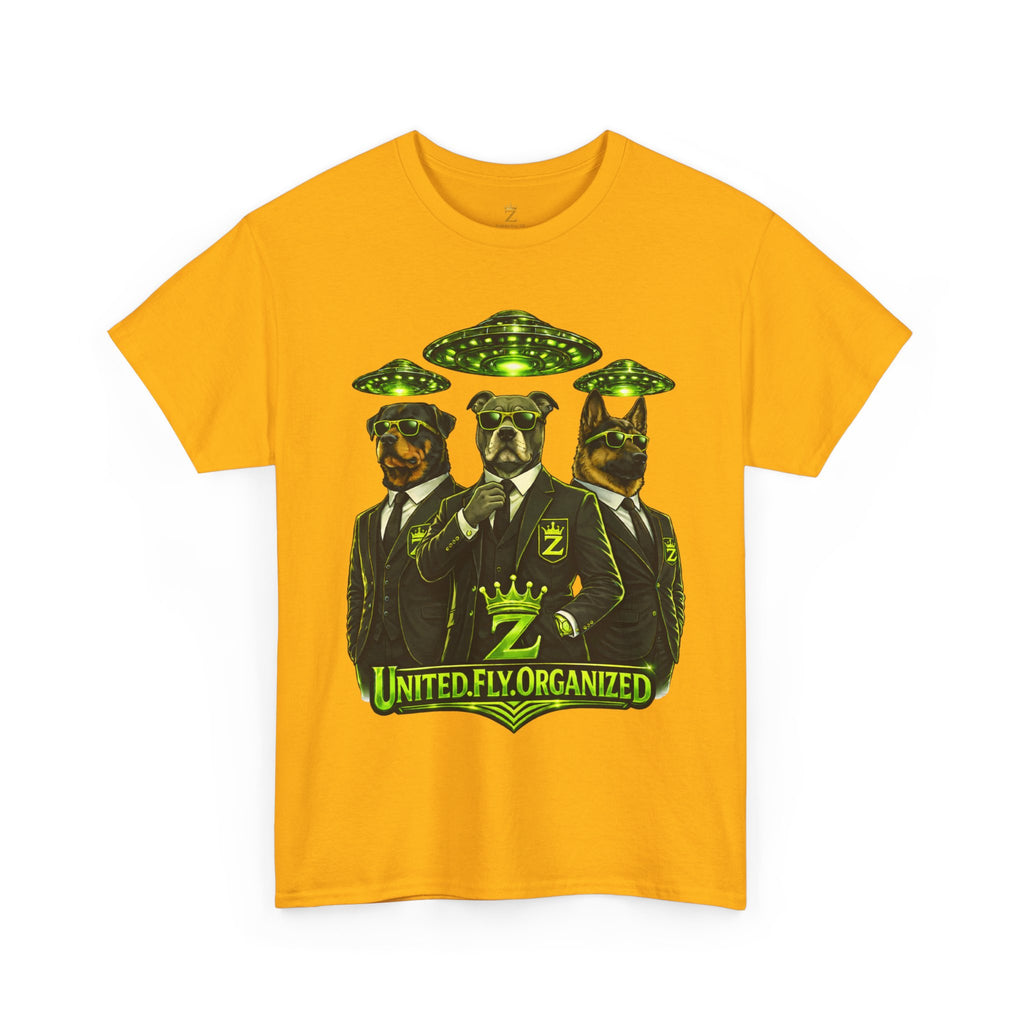 Adult "United. Fly. Organized." Graphic Tee (Lime Green) Printify