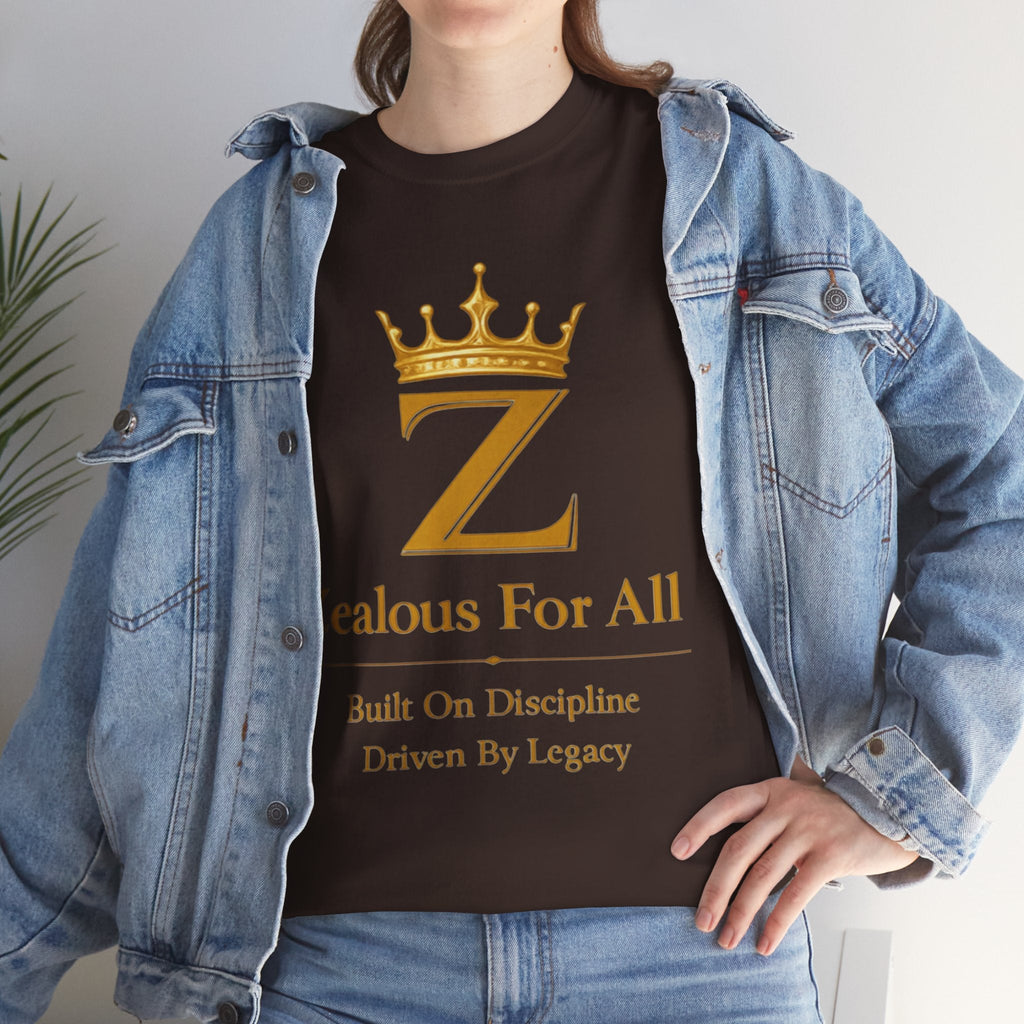 Unisex Zealous For All T-Shirt (Gold Logo (with Back logo) T-shirt) Printify