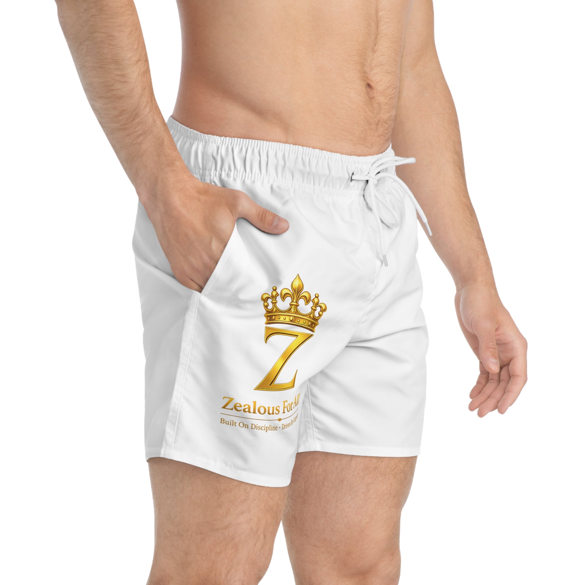ZFA Swim Trunks (Above Knee) (White)