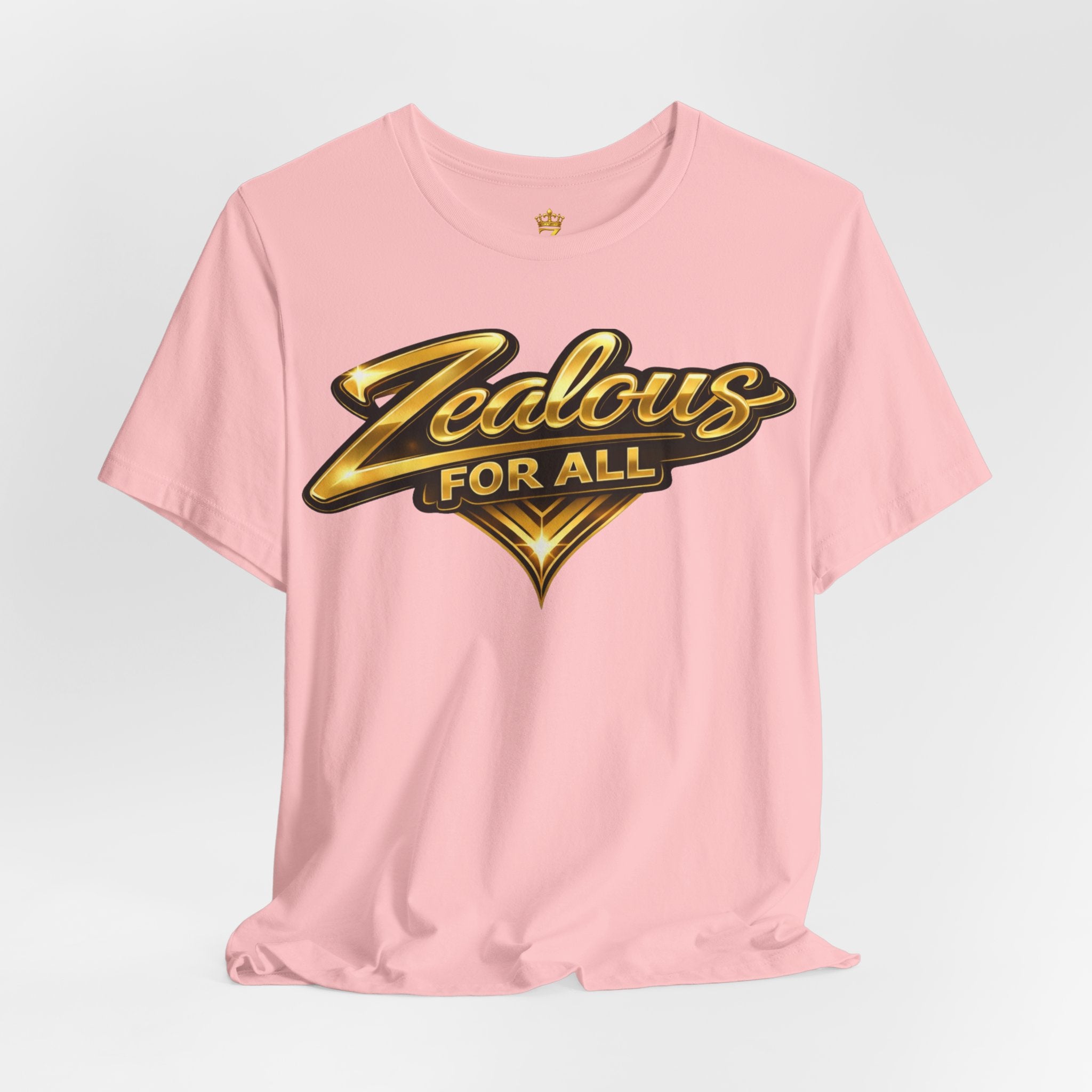 Zealous For All Graphic T-Shirt (Gold Logo) Printify