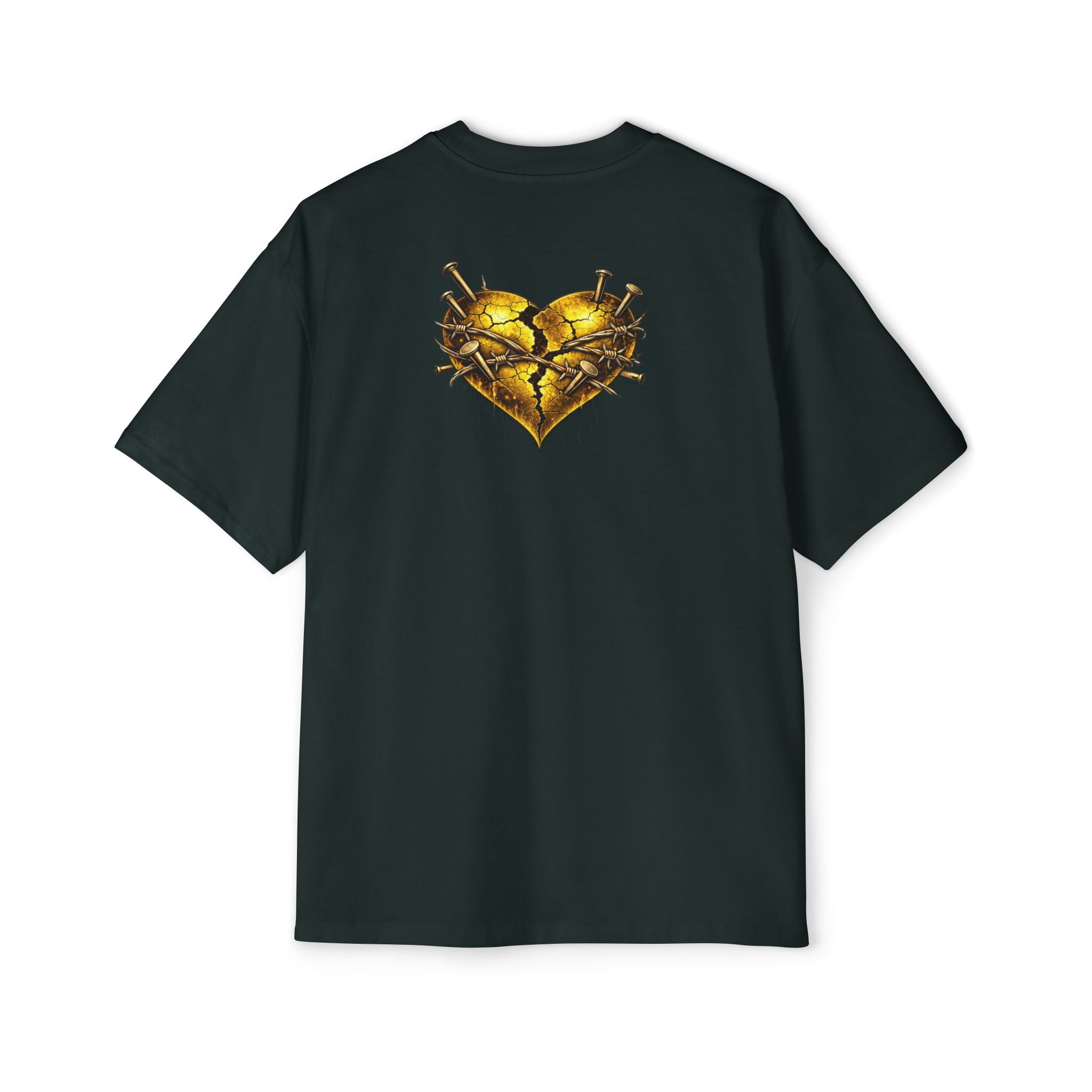 Oversized Discipline Over Emotions Graphic Tee (Gold Heart) Printify