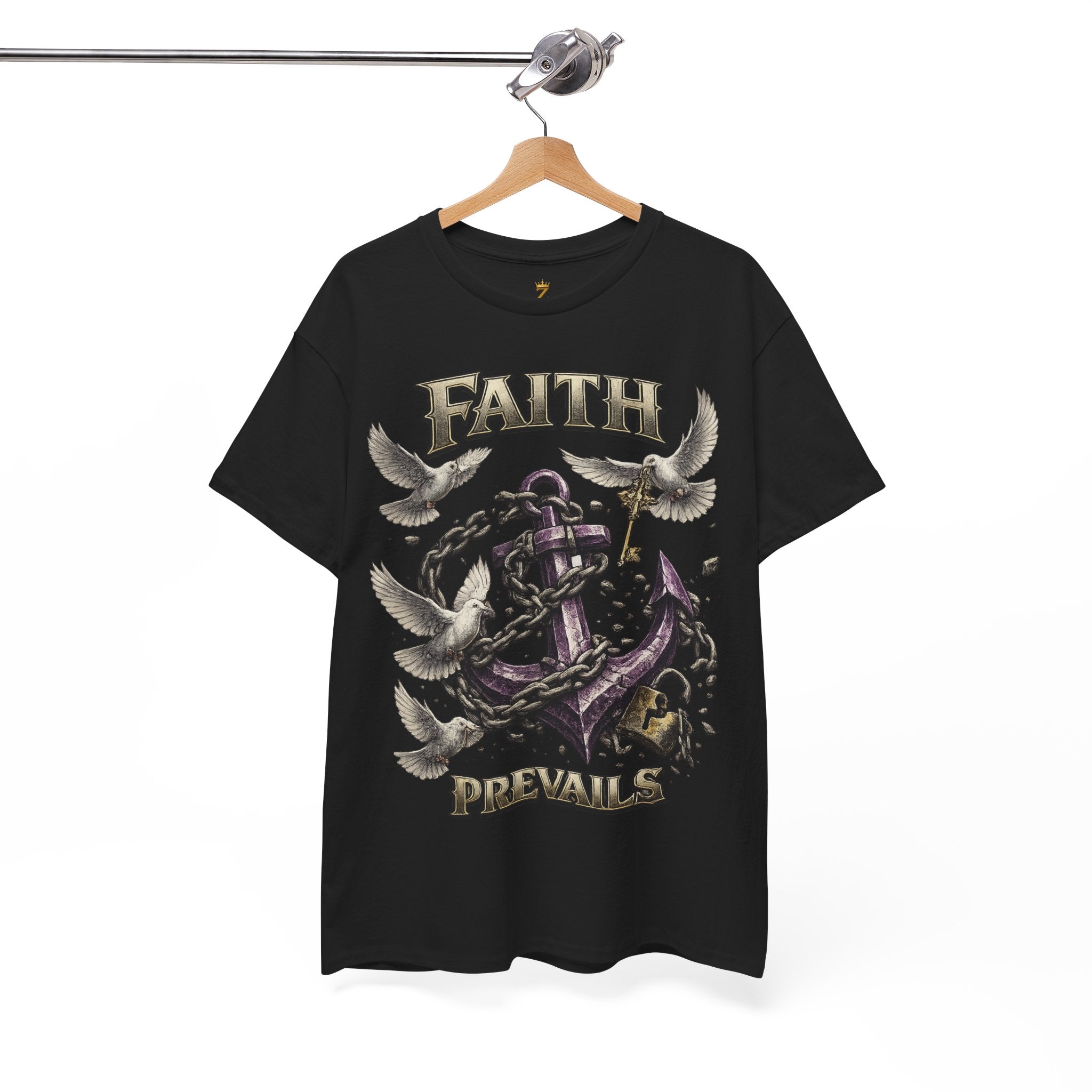 Adult Faith Prevails T‑Shirt (Purple Anchor) Printify